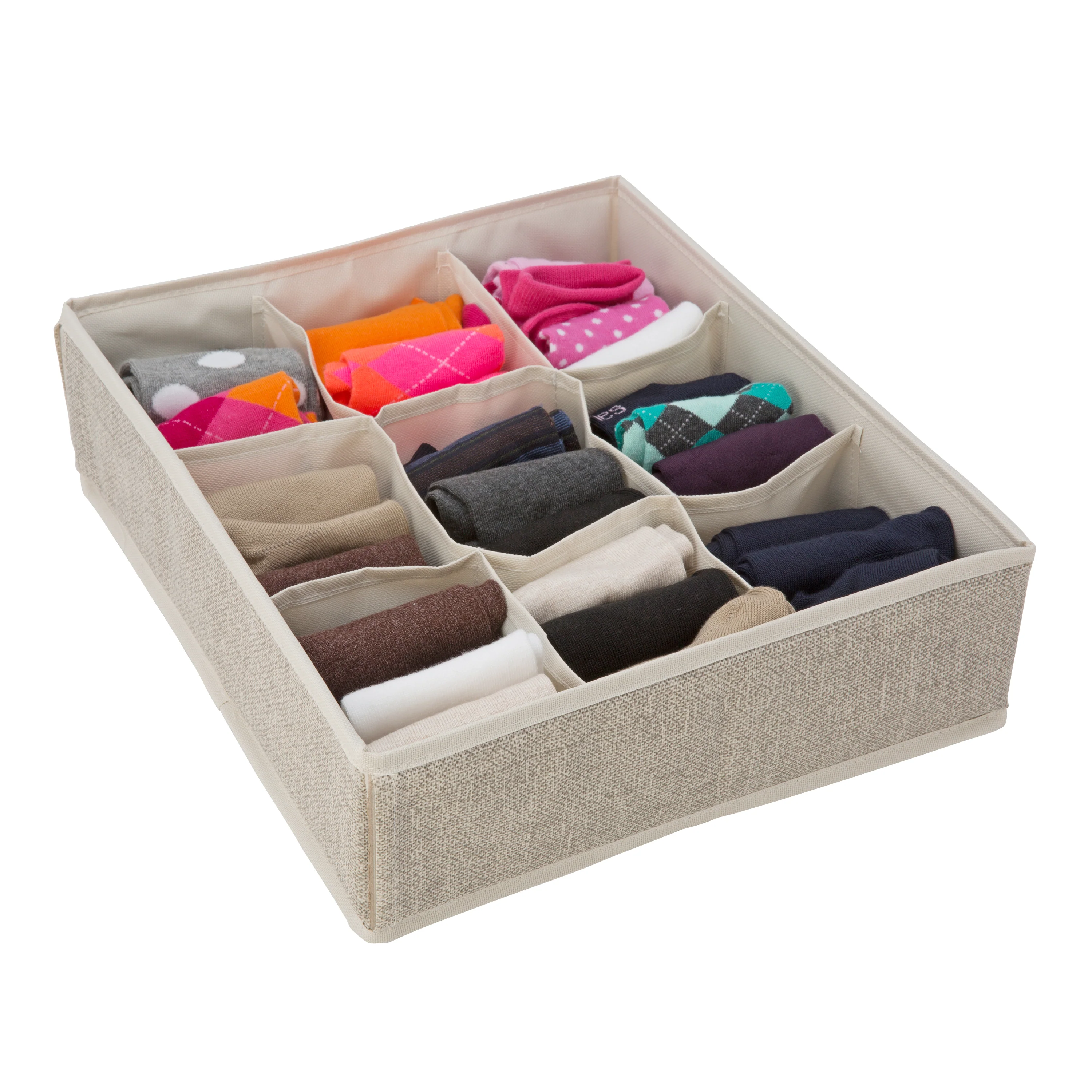 Simplify 9 Compartment Drawer Organizer in Faux Jute - Image 2