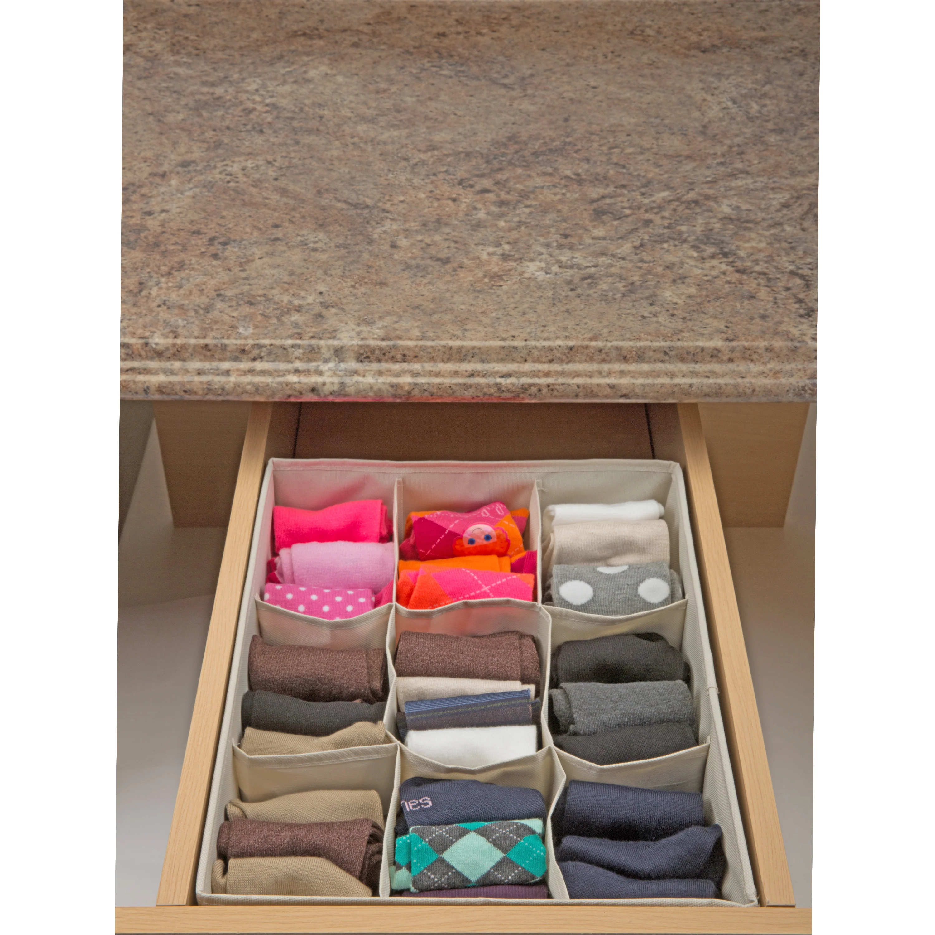 Simplify 9 Compartment Drawer Organizer in Faux Jute - Image 4