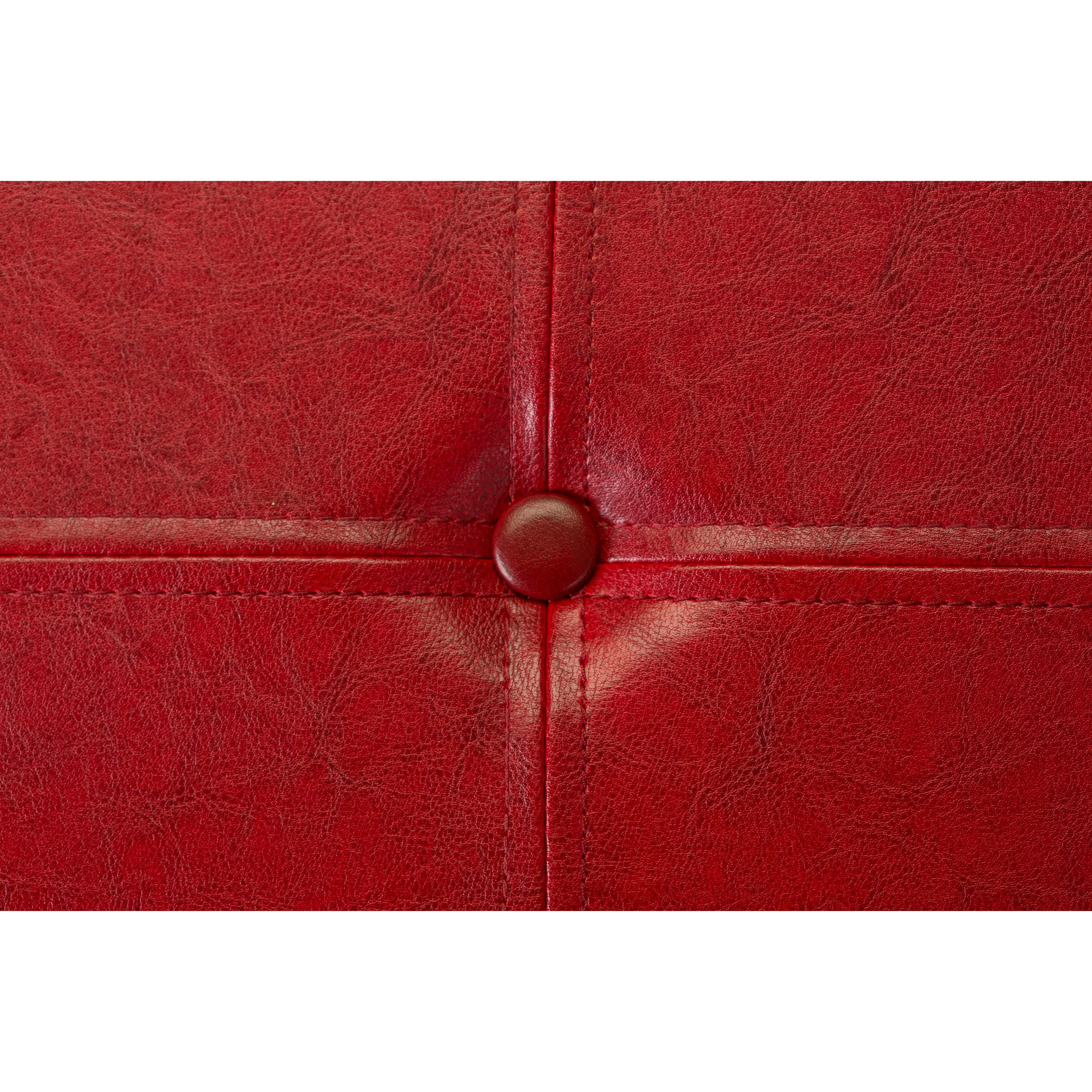 Simplify Faux Leather Double Folding Storage Ottoman in Red - Image 4
