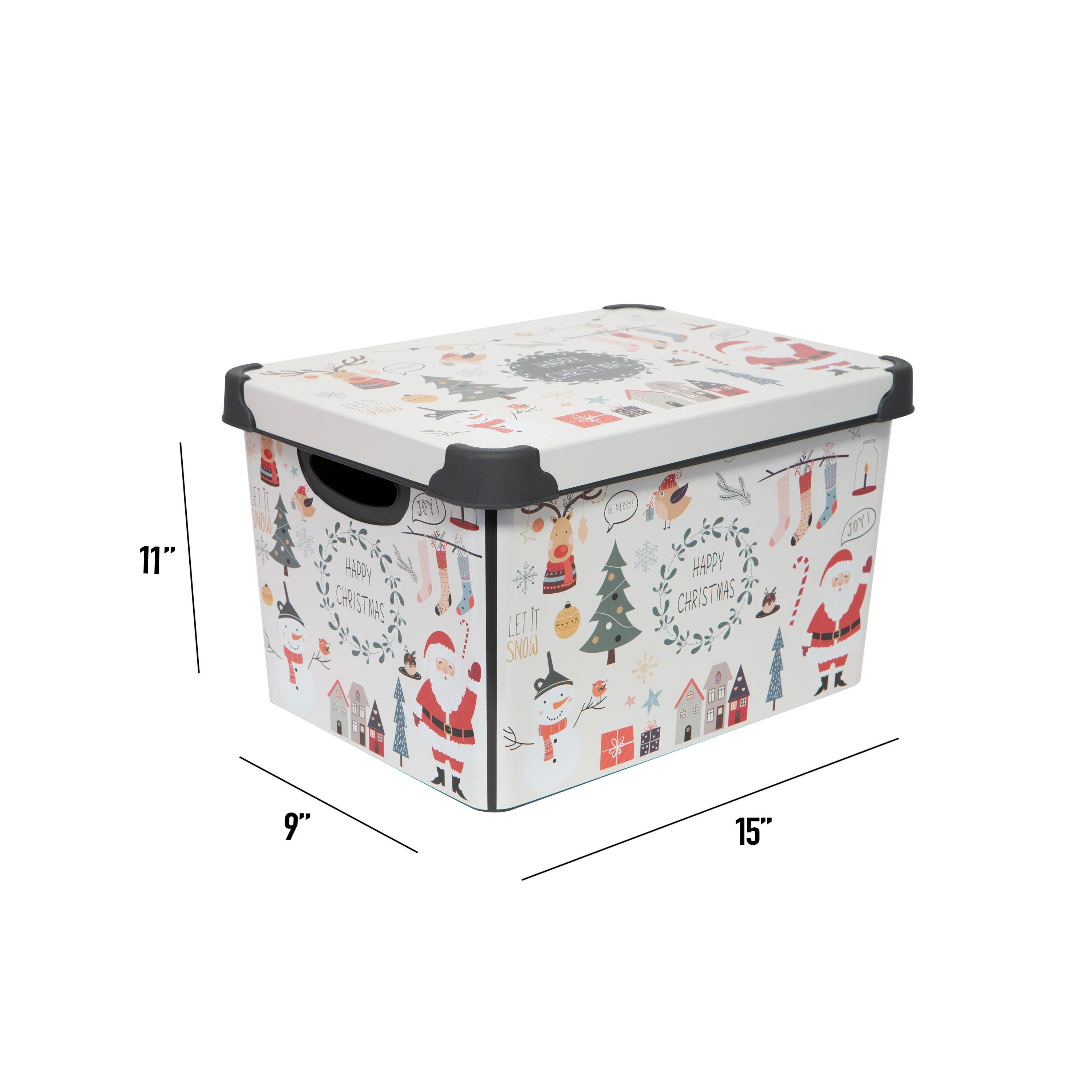 Simplify "Happy Christmas" Design Storage Tote Bin - Image 3
