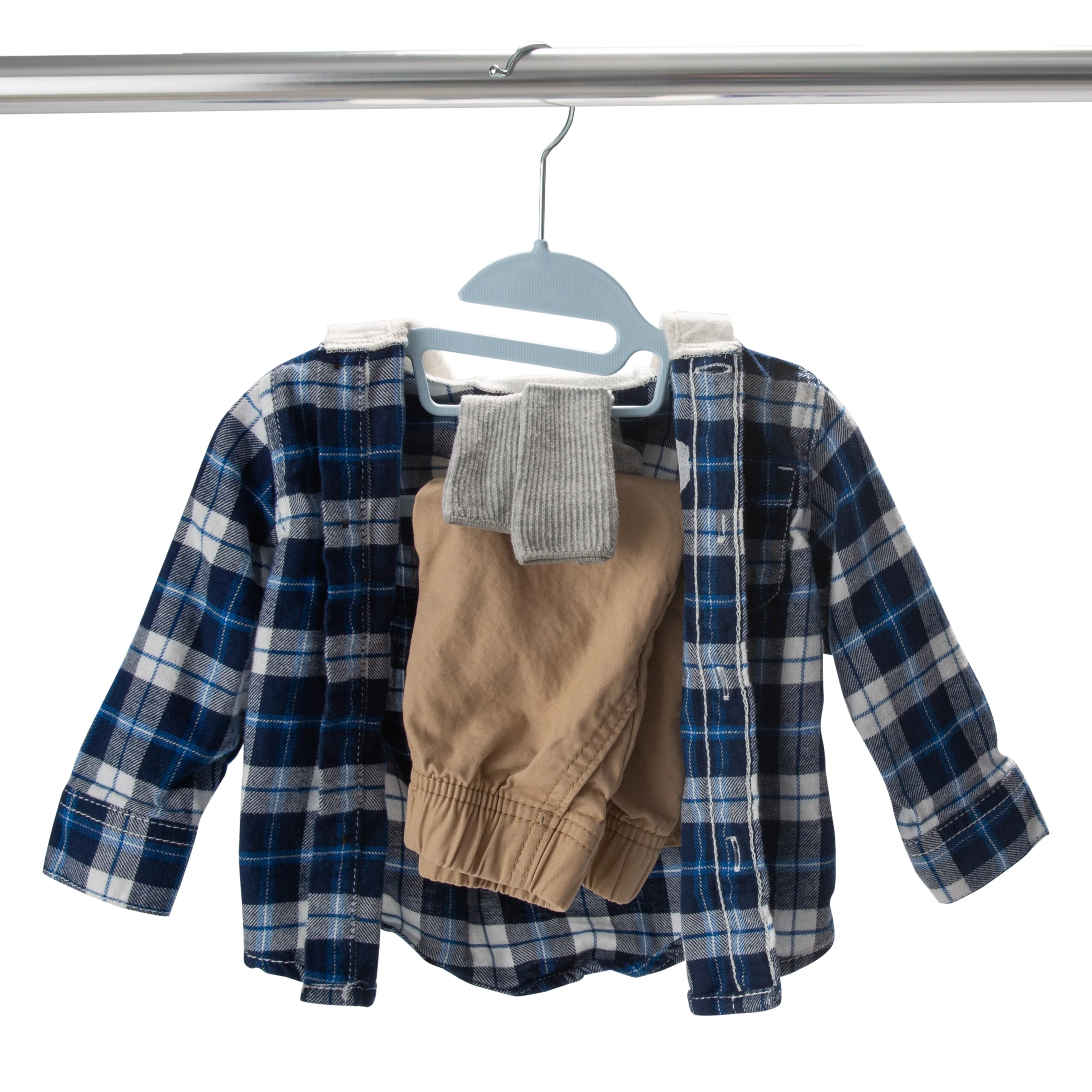 Simplify Kids 12 Pack Collar Saver Ultimate Hangers in Blue - Image 3