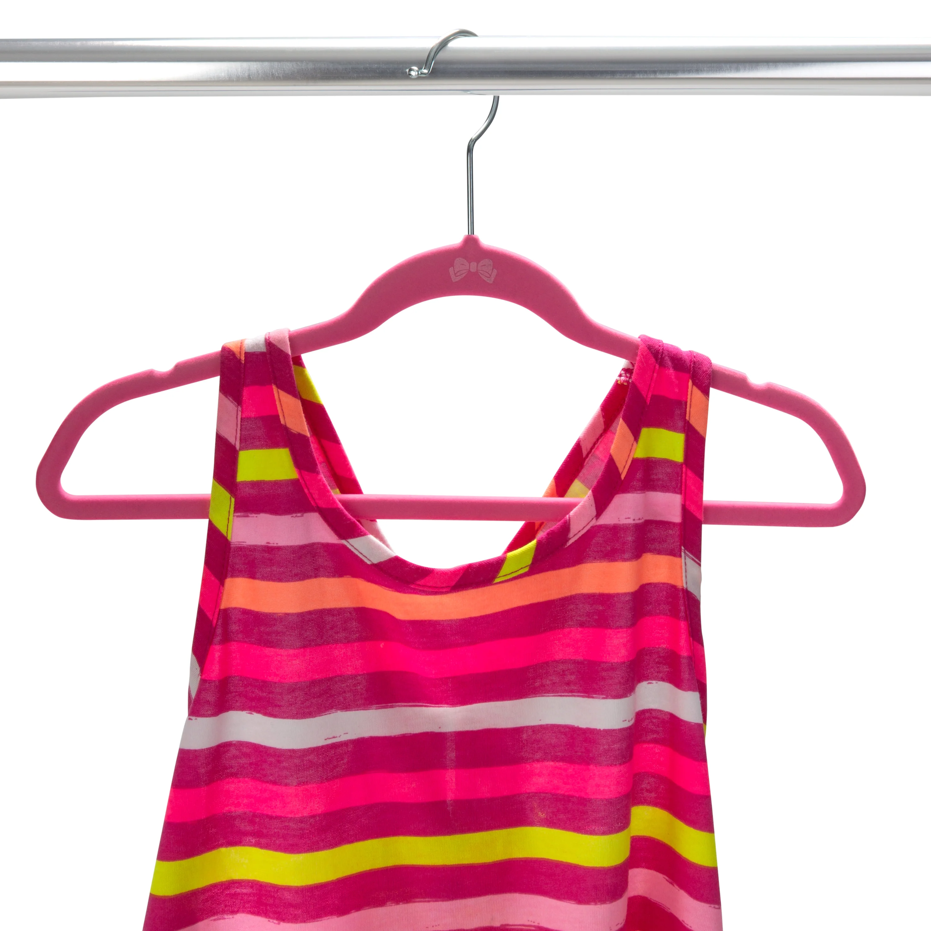 Simplify Kids 25 Pack Velvet Hangers in Pink - Image 3
