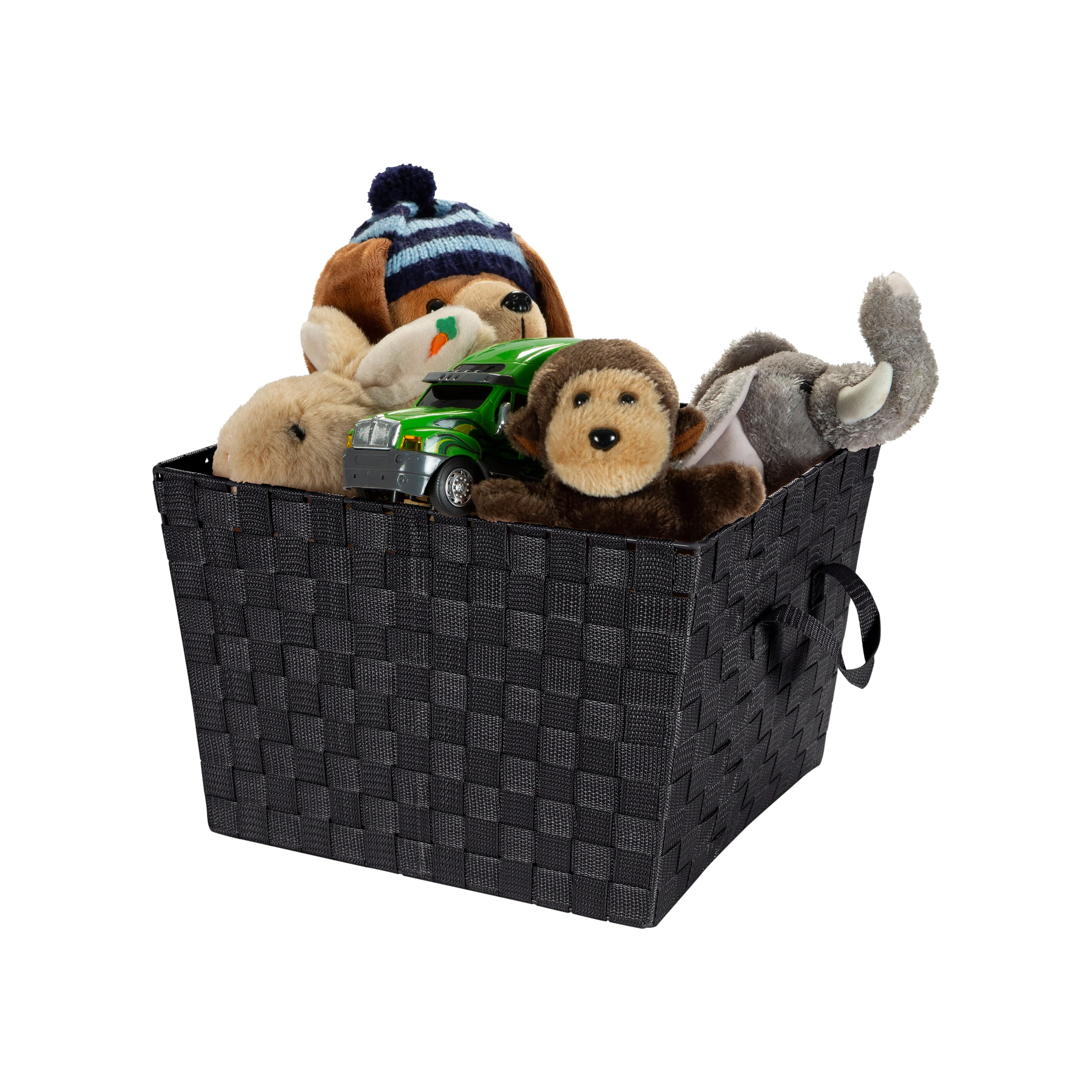 Simplify Large Woven Storage Bin in Black - Image 3