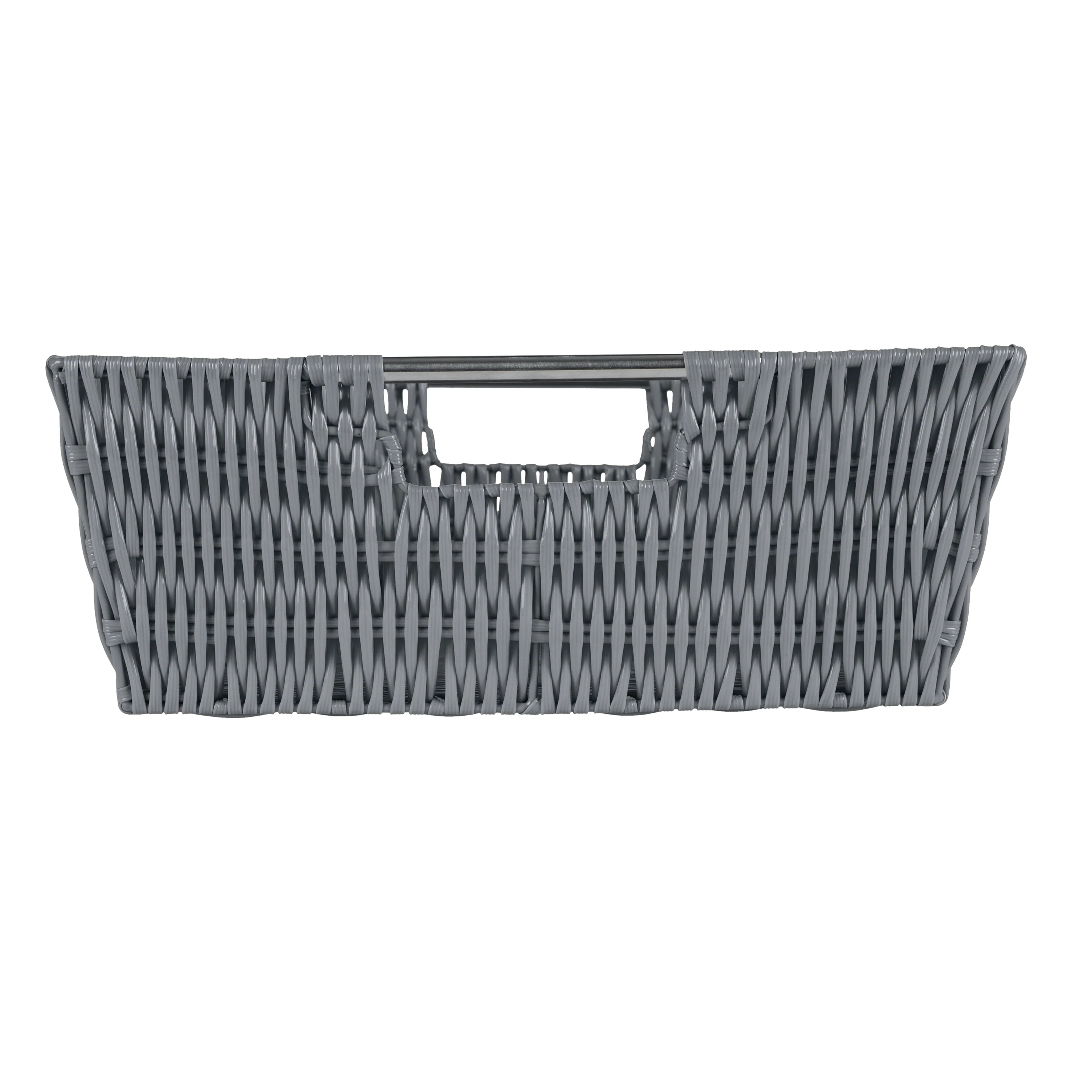 Simplify Shelf Storage Rattan Tote Basket in Charcoal - Image 2