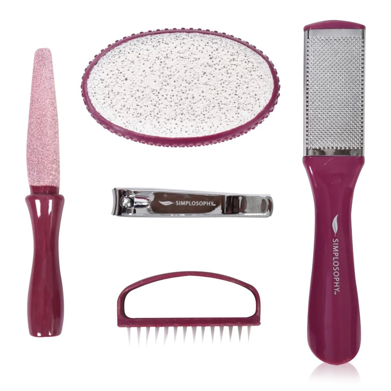 Simplosophy 5 Piece Pedicure Set, Assorted Colors