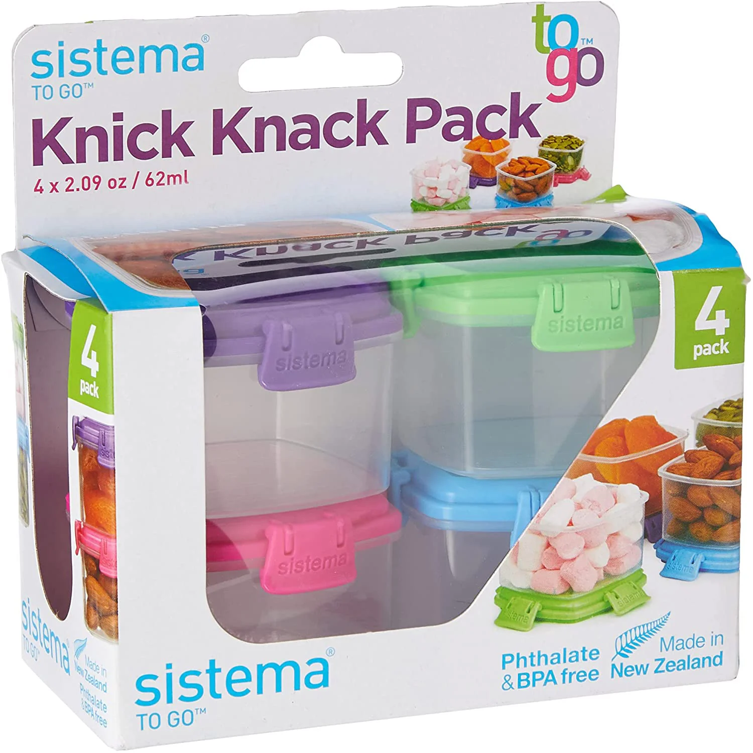 Sistema 4-Pack Mini Knick Knack To Go Snack Container, 2.09 Ounce - Image 3