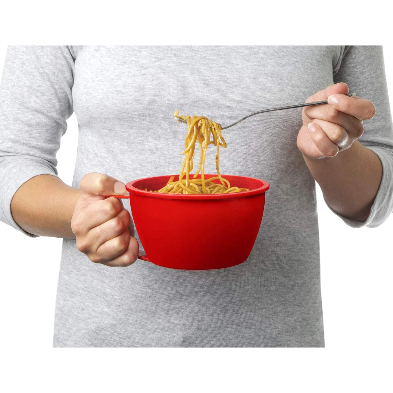 Sistema Microwave Noodle Soup Bowl, Red, 31.7 Ounce - Image 5