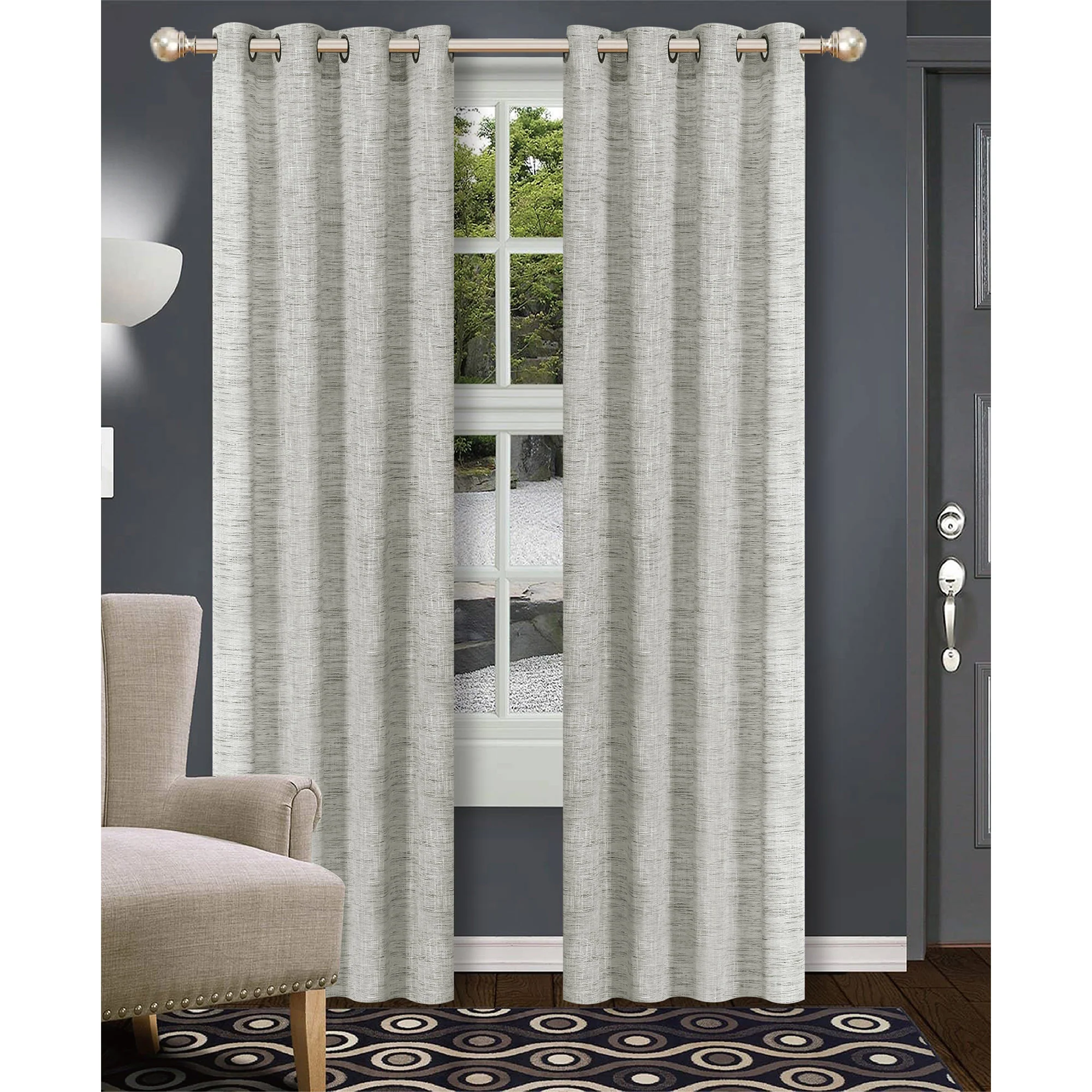 Skyler Yarn Dyed Sheer Grommet Window Panel, 54x84 Inches - Image 6