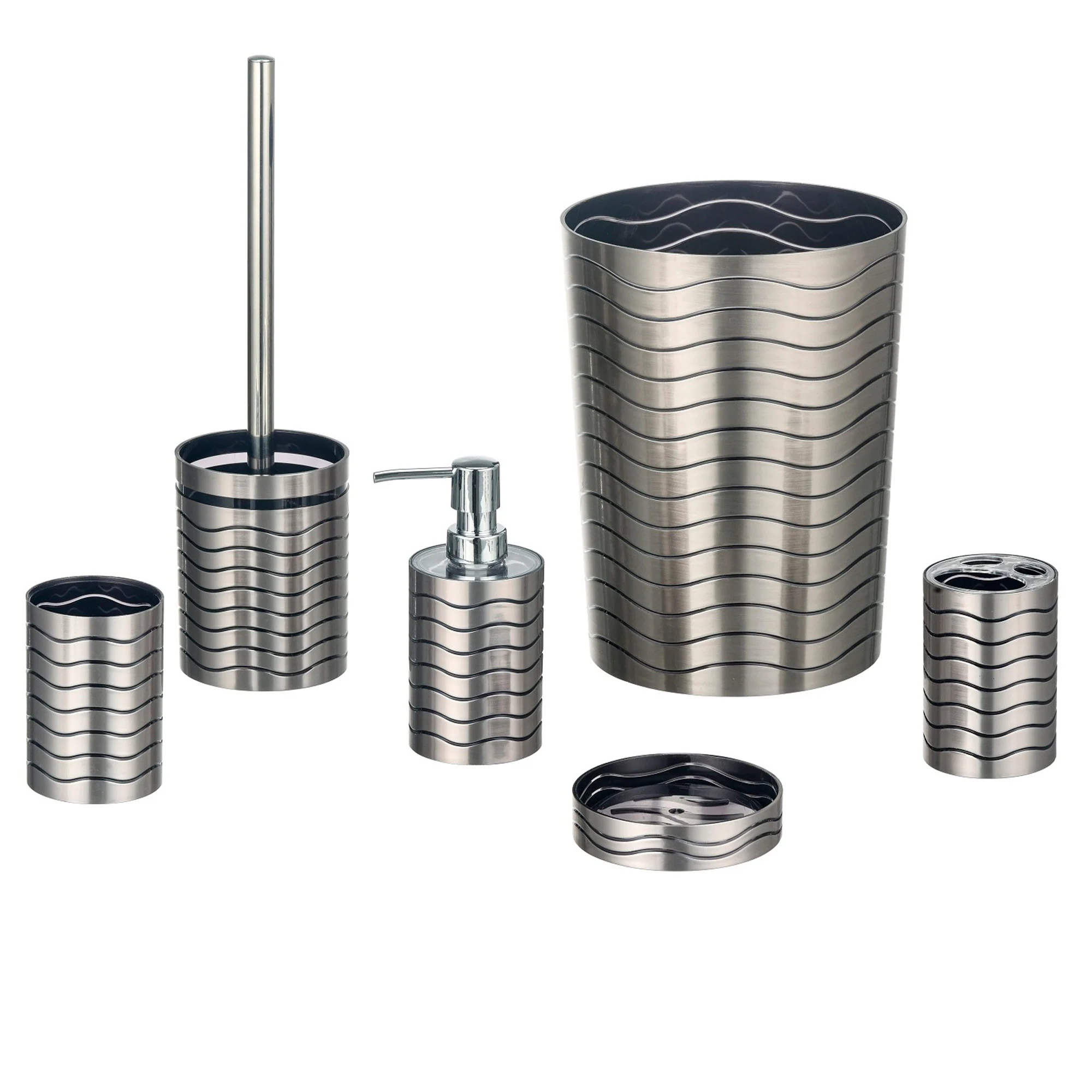 Soho 6-Piece Wavy Design Complete Bathroom Accessory Set