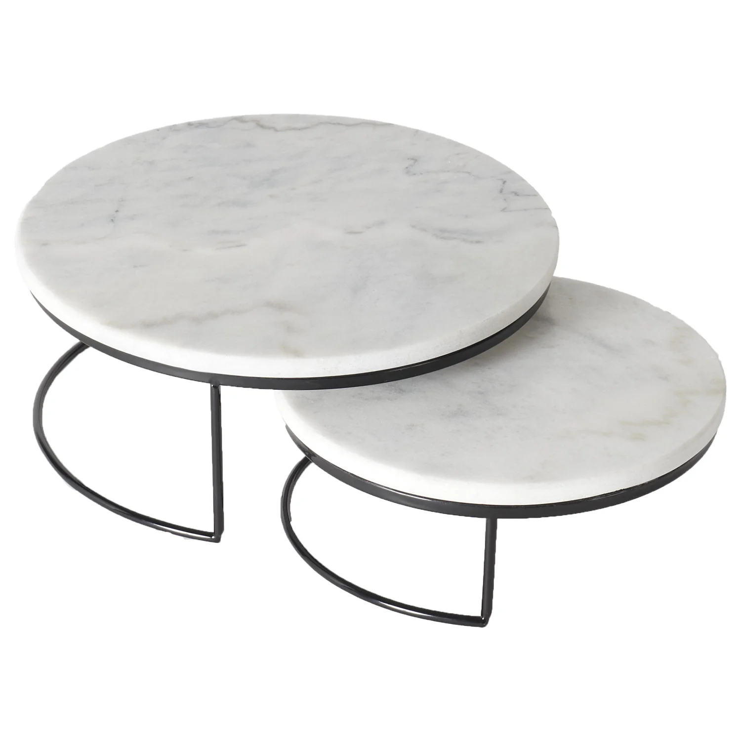 Sophia Grace 2-Piece Round Table Riser, Marble-Black, 10x10x4 & 8x8x4 Inches - Image 3