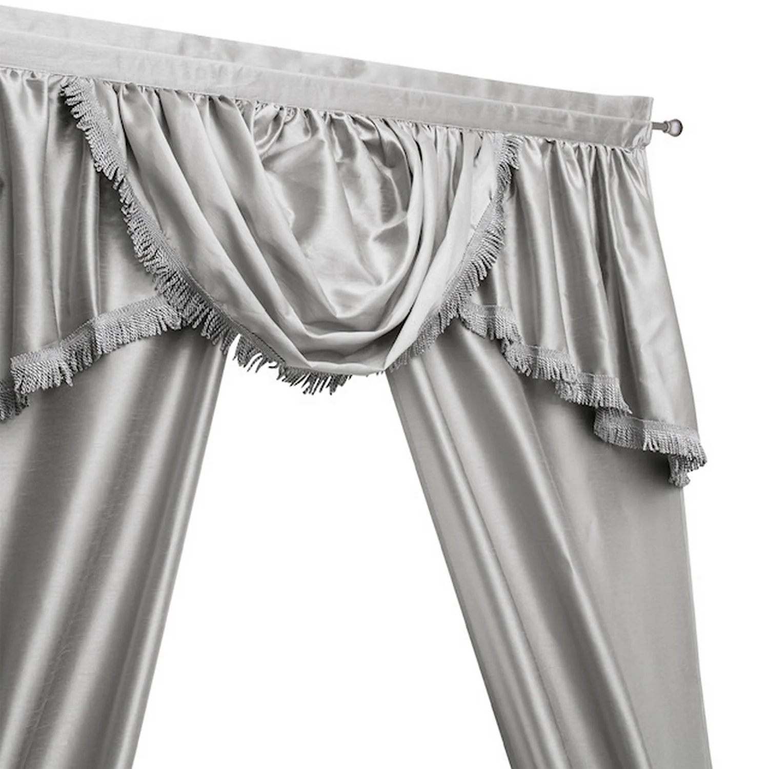 Sorento Faux Silk Rod Pocket 5-Piece Complete Window Curtains Set, 56x84 Inches - Image 2