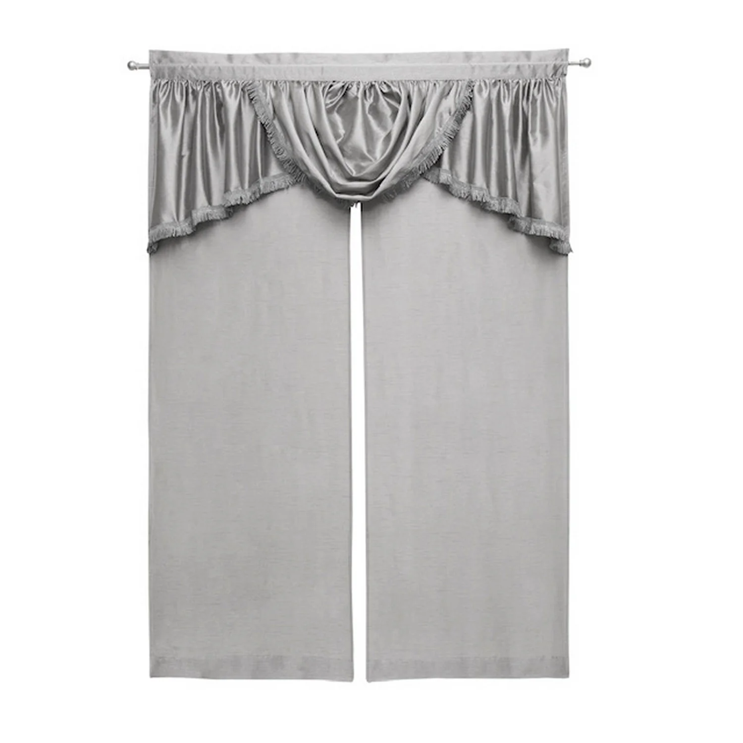 Sorento Faux Silk Rod Pocket 5-Piece Complete Window Curtains Set, 56x84 Inches - Image 4