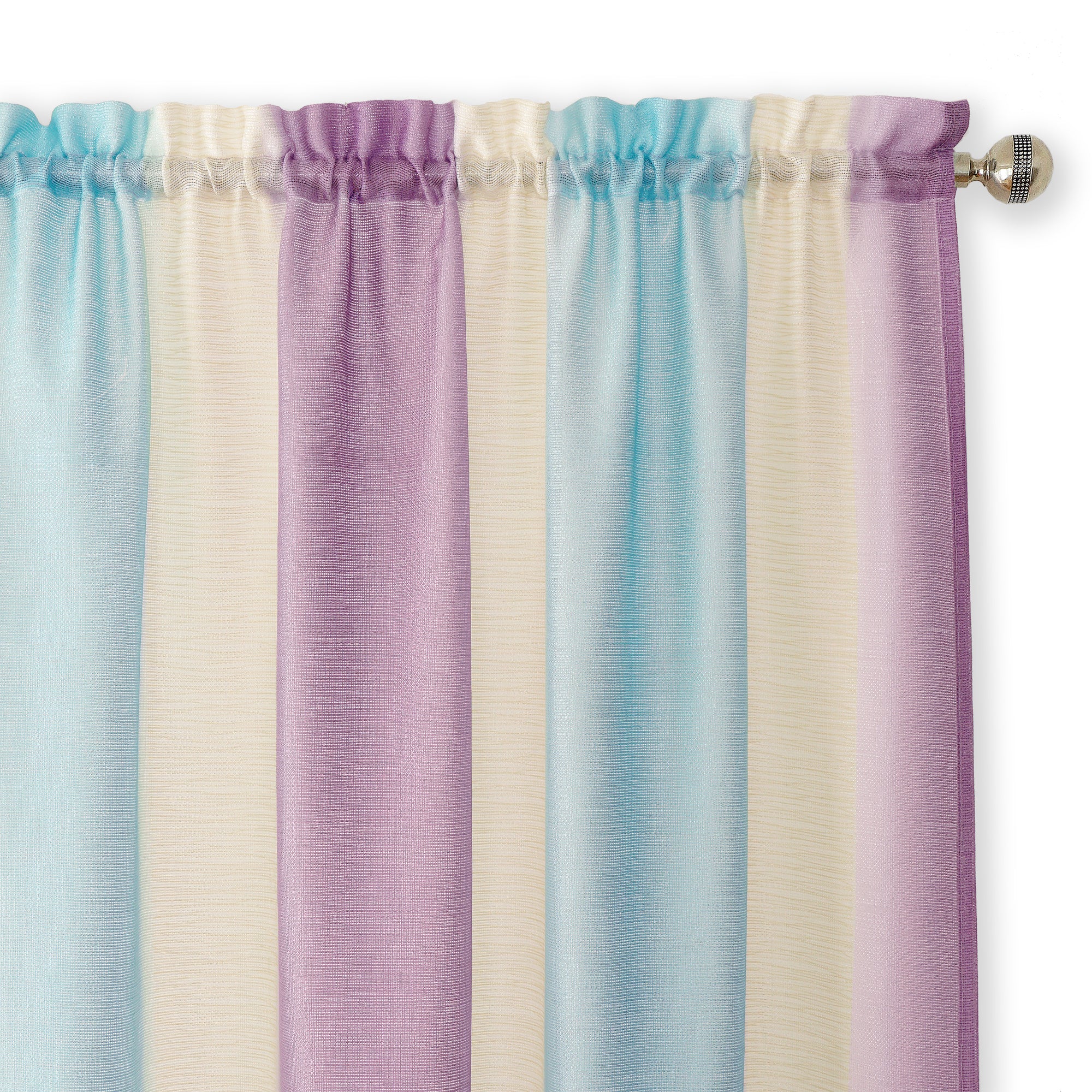 Spectrum Rod Pocket Window Curtain Panel - 50x63 - Lilac/Turquoise - Image 2