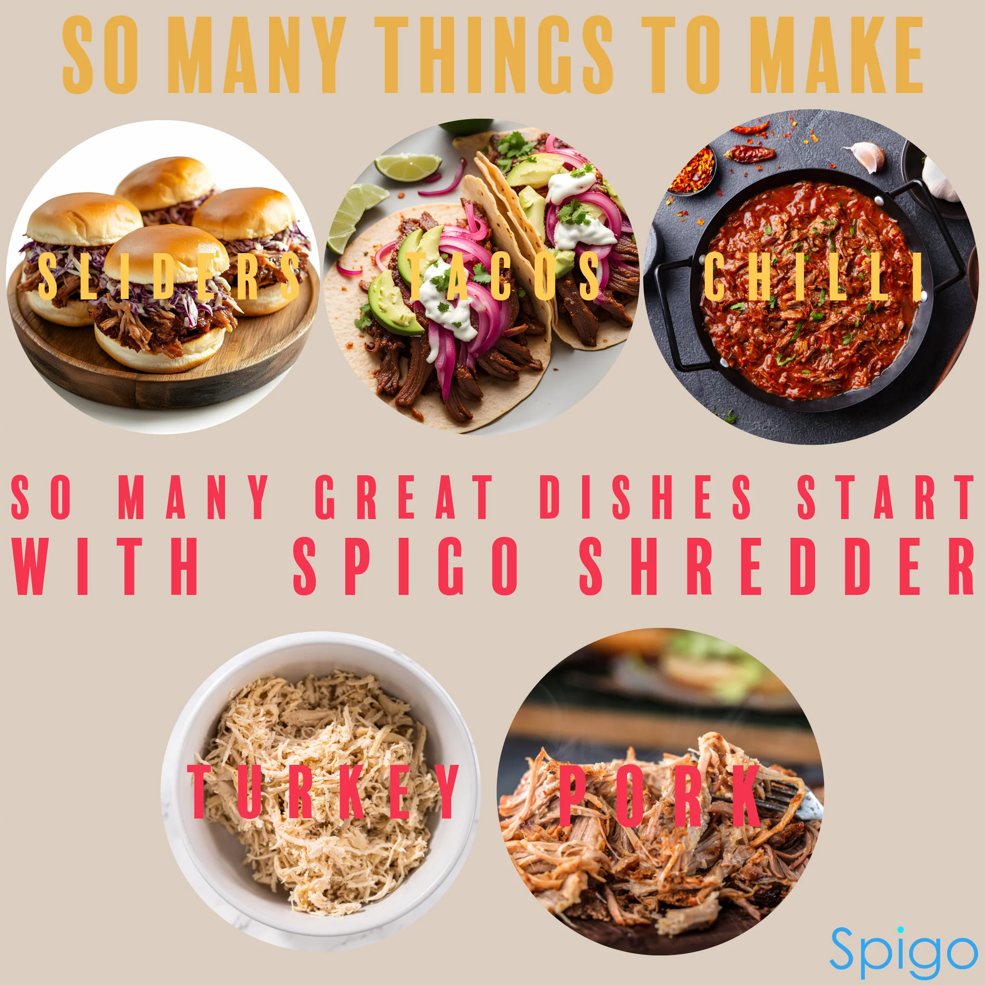 Spigo 2-Piece Multi-Purpose Pulled Meat Shredder Fork Set, Silver, 7.9 Inches - Image 4