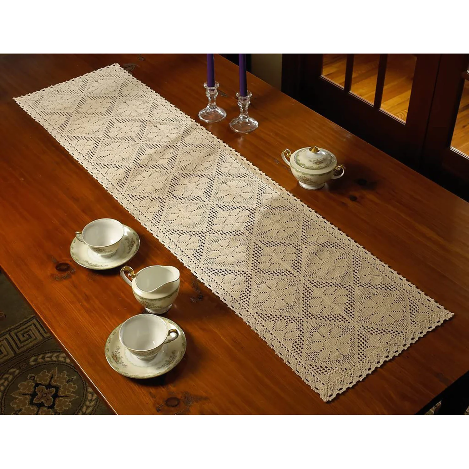 Stars Crochet Vintage Lace Design Table Runner - Image 11