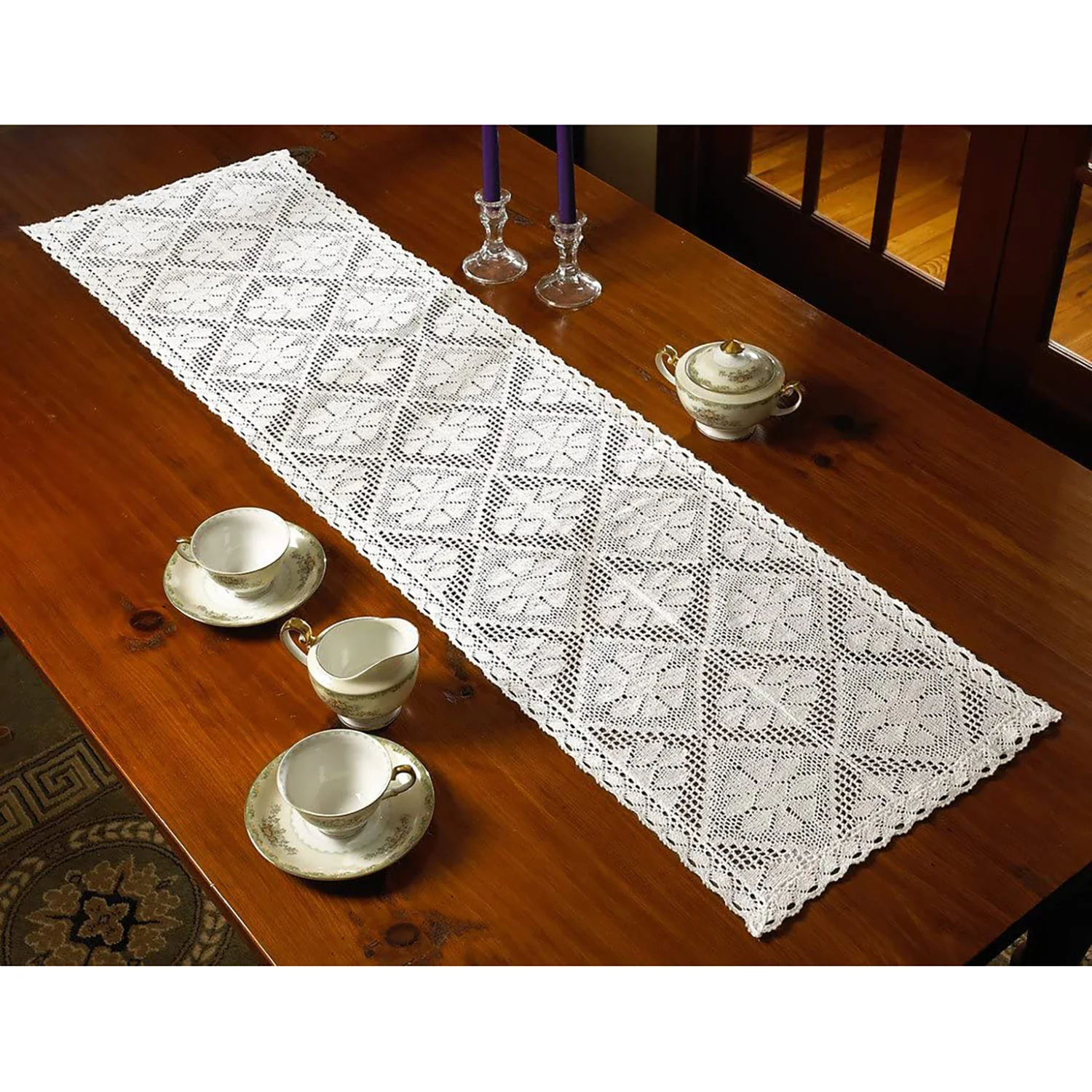 Stars Crochet Vintage Lace Design Table Runner - Image 12