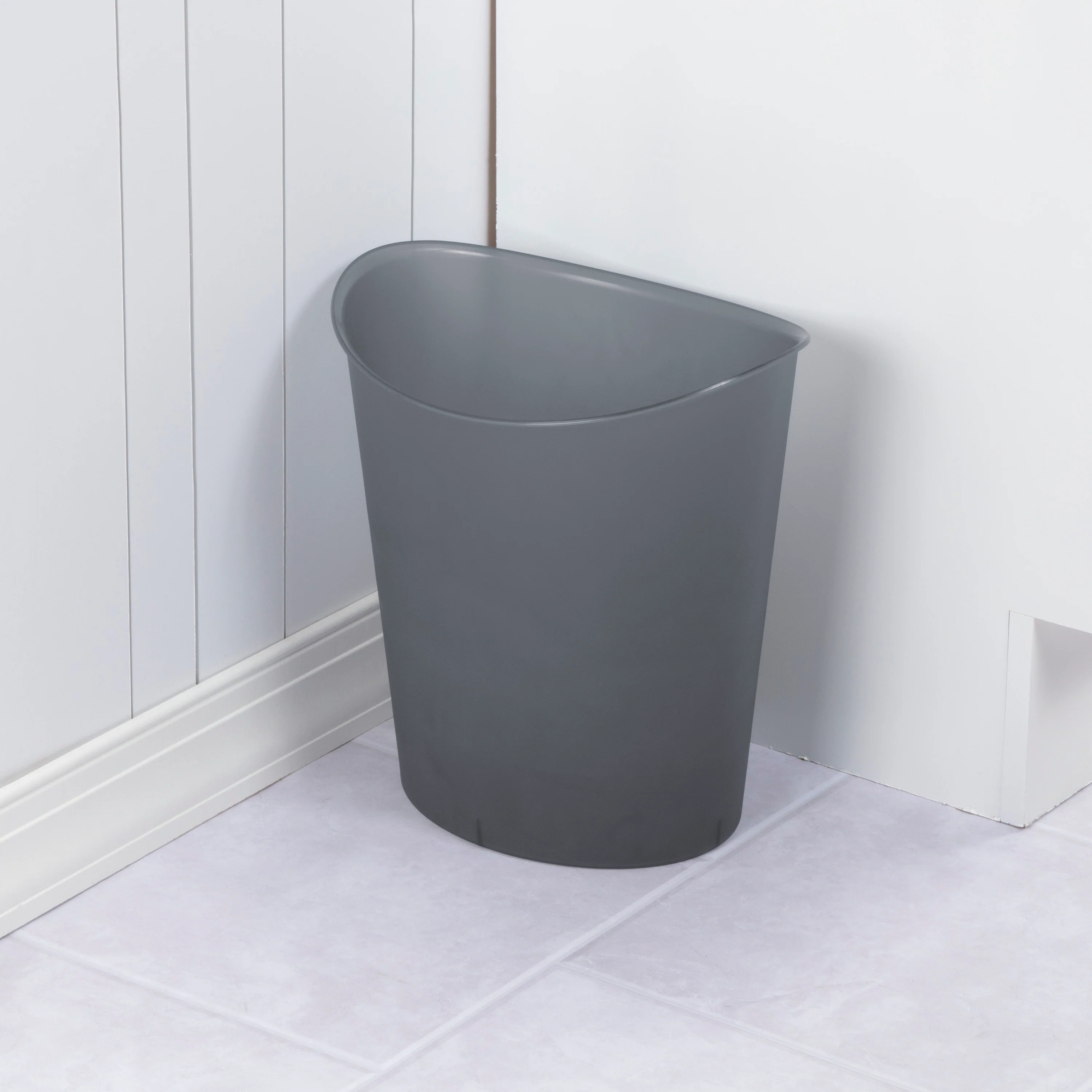 Sterilite 3 Gallon/11.4 Liter Oval Wastebasket Grey Flannel Tint