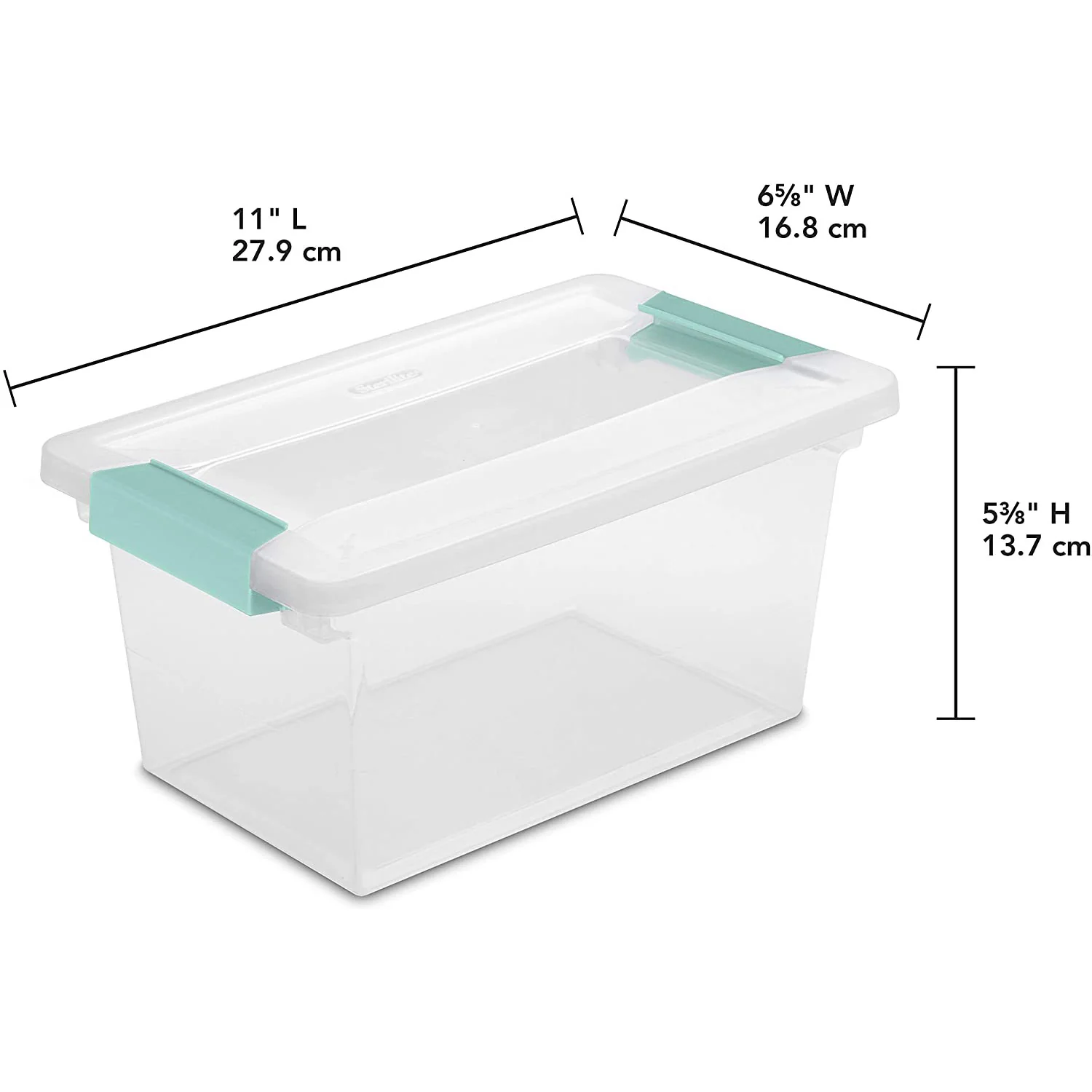Sterilite Stackable Medium Clip Box Container With Latches, Clear, 7x11.5x5.5 Inches - Image 2