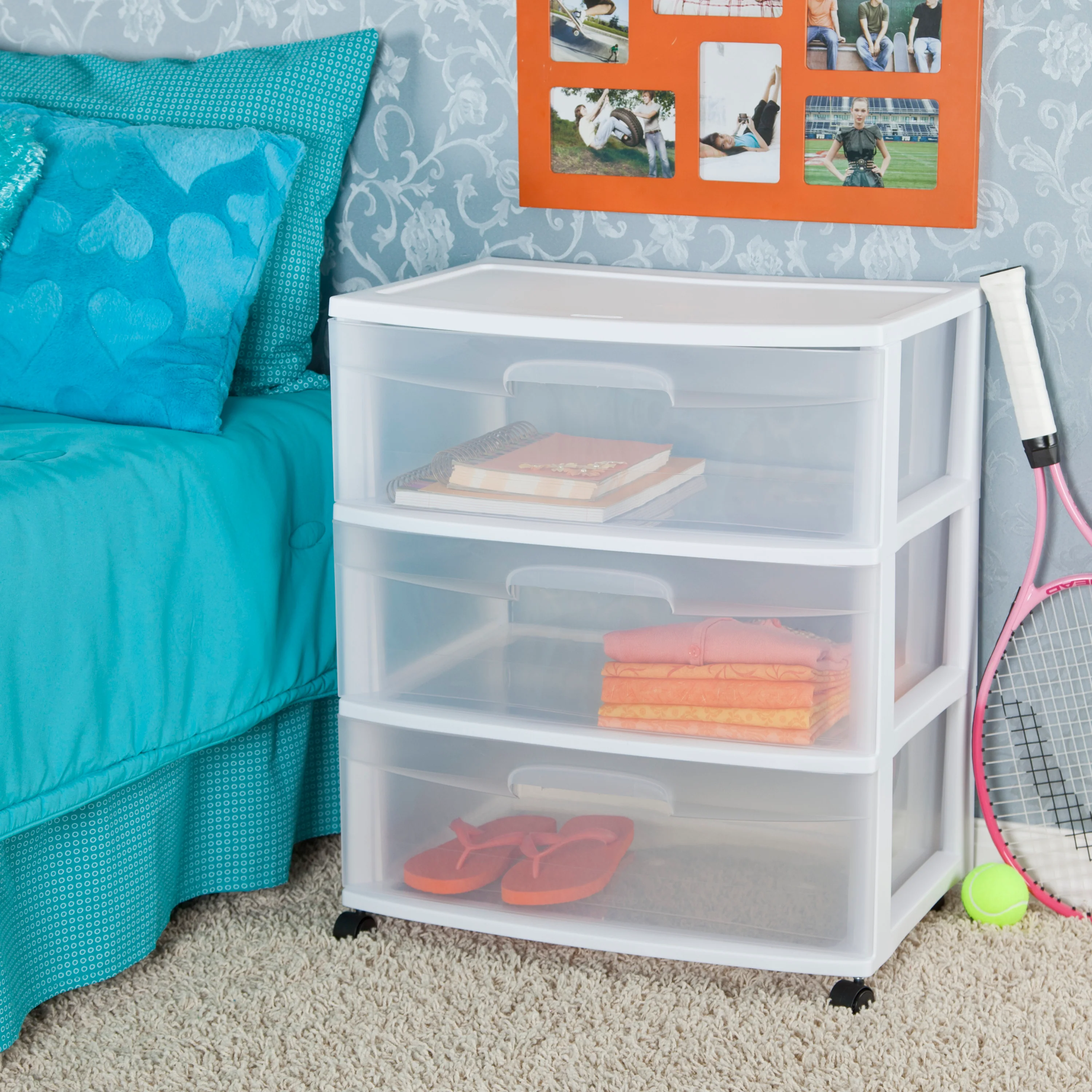 Sterilite Wide 3 Drawer Cart