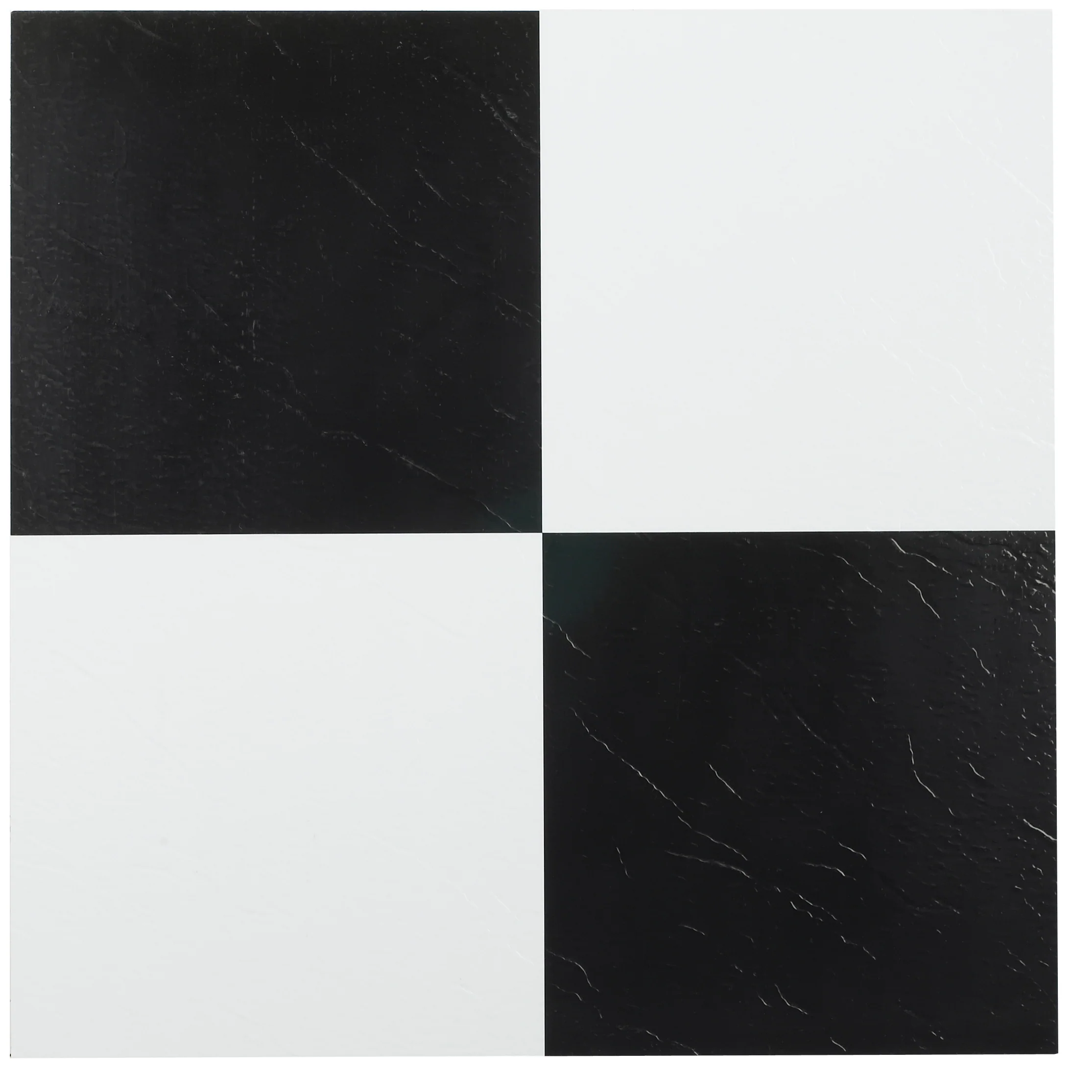 Sterling Black & White 12x12 Self Adhesive Vinyl Floor Tile - 45 Tiles/45 sq. Ft