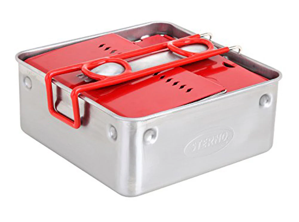Sterno Camp Stove Kit With Frame and Wind-Shield Panels, Red-Gray - Image 2