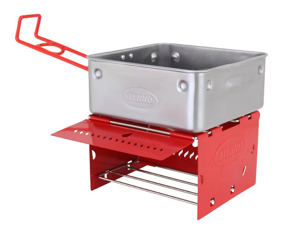 Sterno Camp Stove Kit With Frame and Wind-Shield Panels, Red-Gray - Image 3