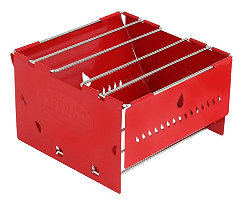 Sterno Camp Stove Kit With Frame and Wind-Shield Panels, Red-Gray - Image 5