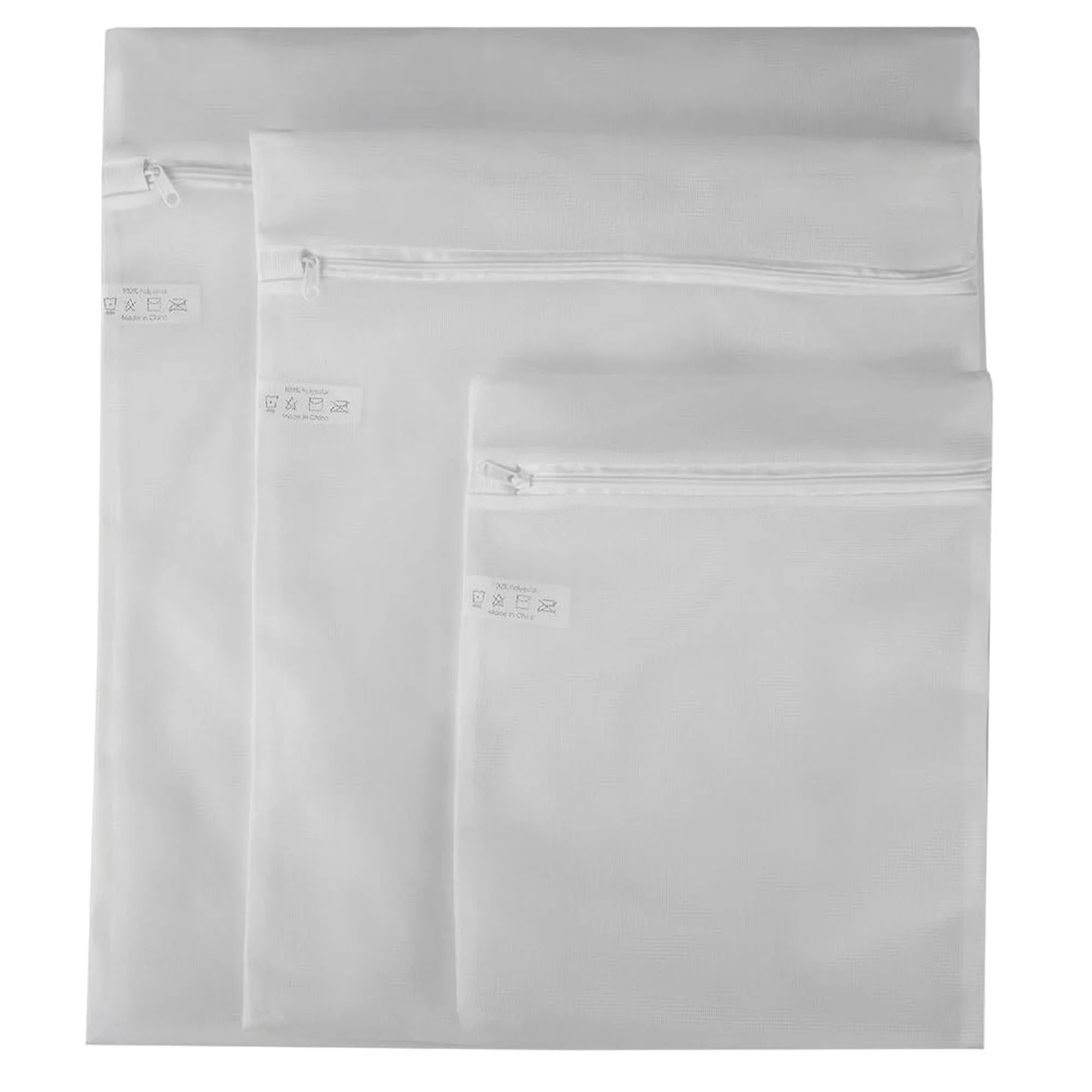 Home Basics 3 Piece Micro Mesh Delicate Intimate  Laundry Wash Bag, White - Image 2