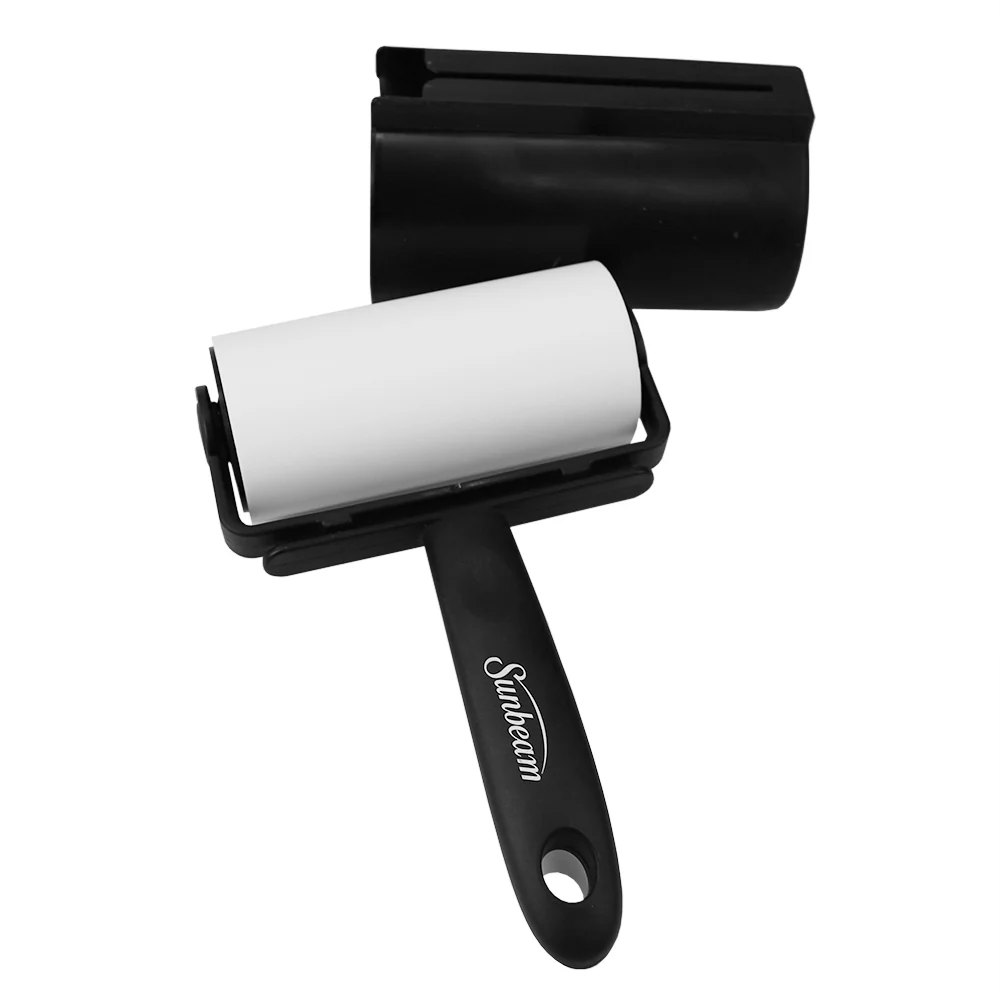 Sunbeam Extra Wide Adhesive Lint Roller with Spare Adhesive Roll, Black - Image 2