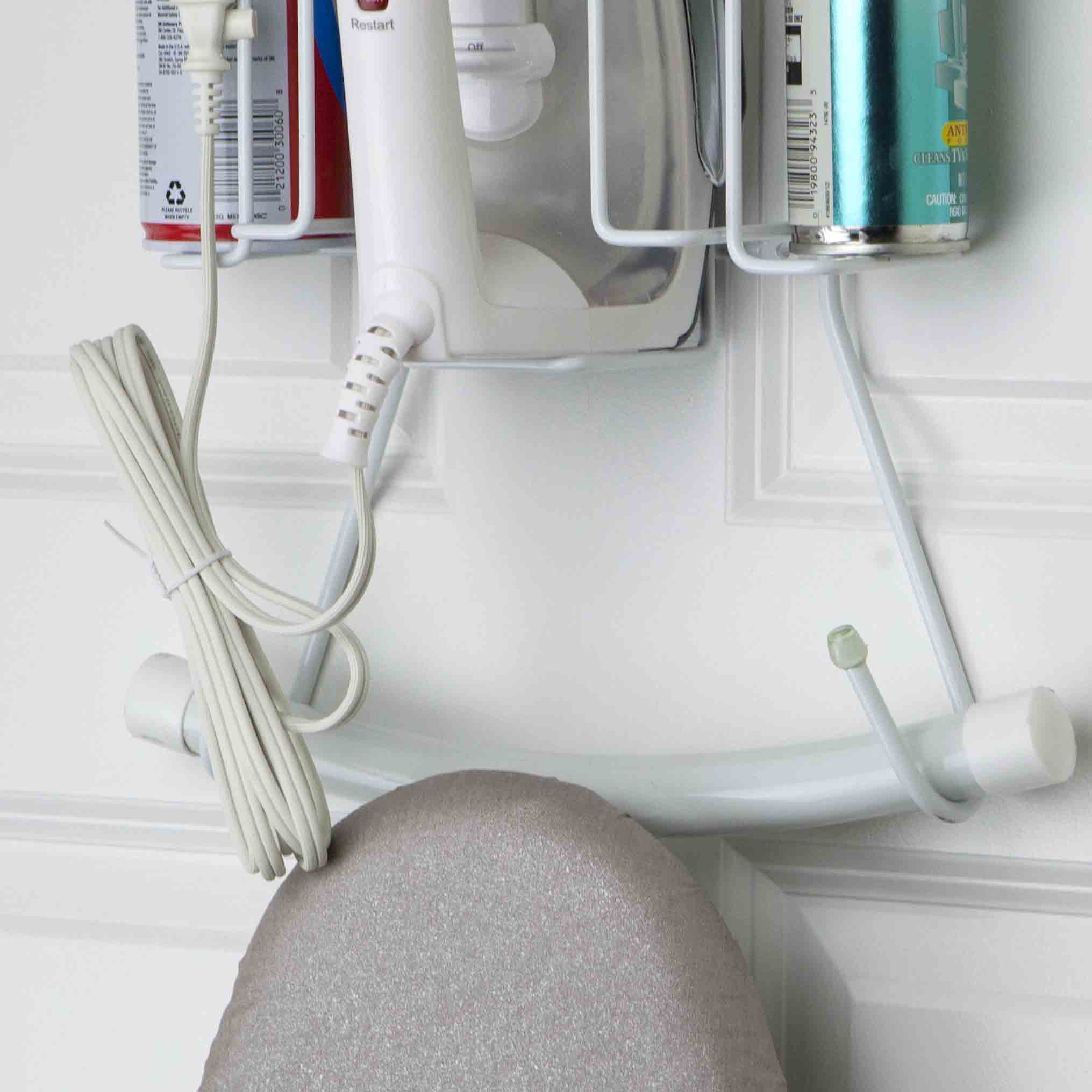 Sunbeam Over the Door Hanging Iron Board Holder and Organizer, White - Image 3