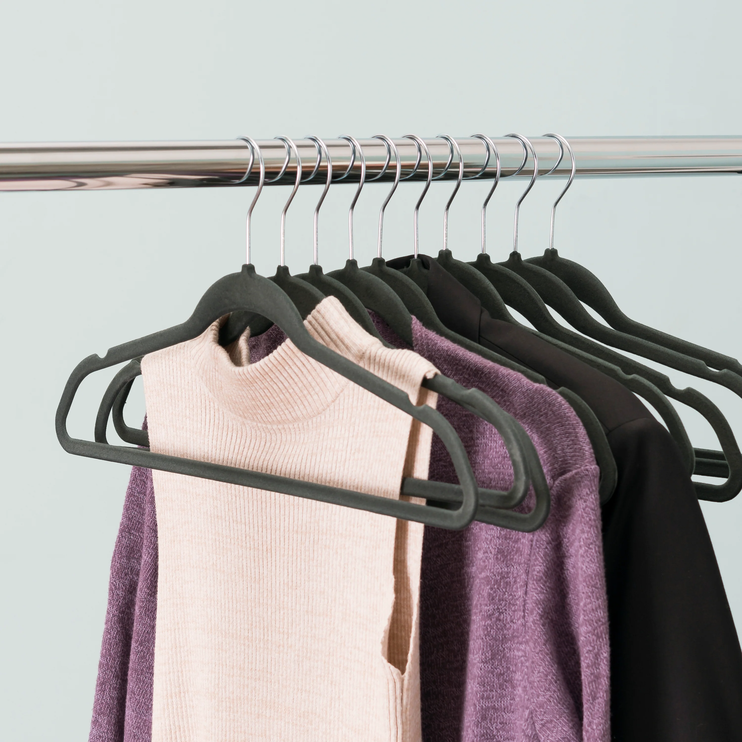 Sunbeam Velvet Hanger, (Pack of 10), Charcoal Grey - Image 6