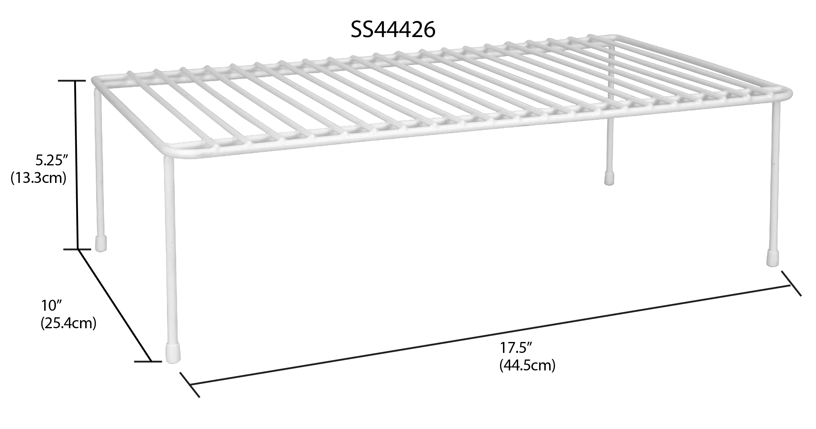 Home Basics Helper Shelf Heavy Weight Large, White, 10x17.5x5.25 Inches - Image 2