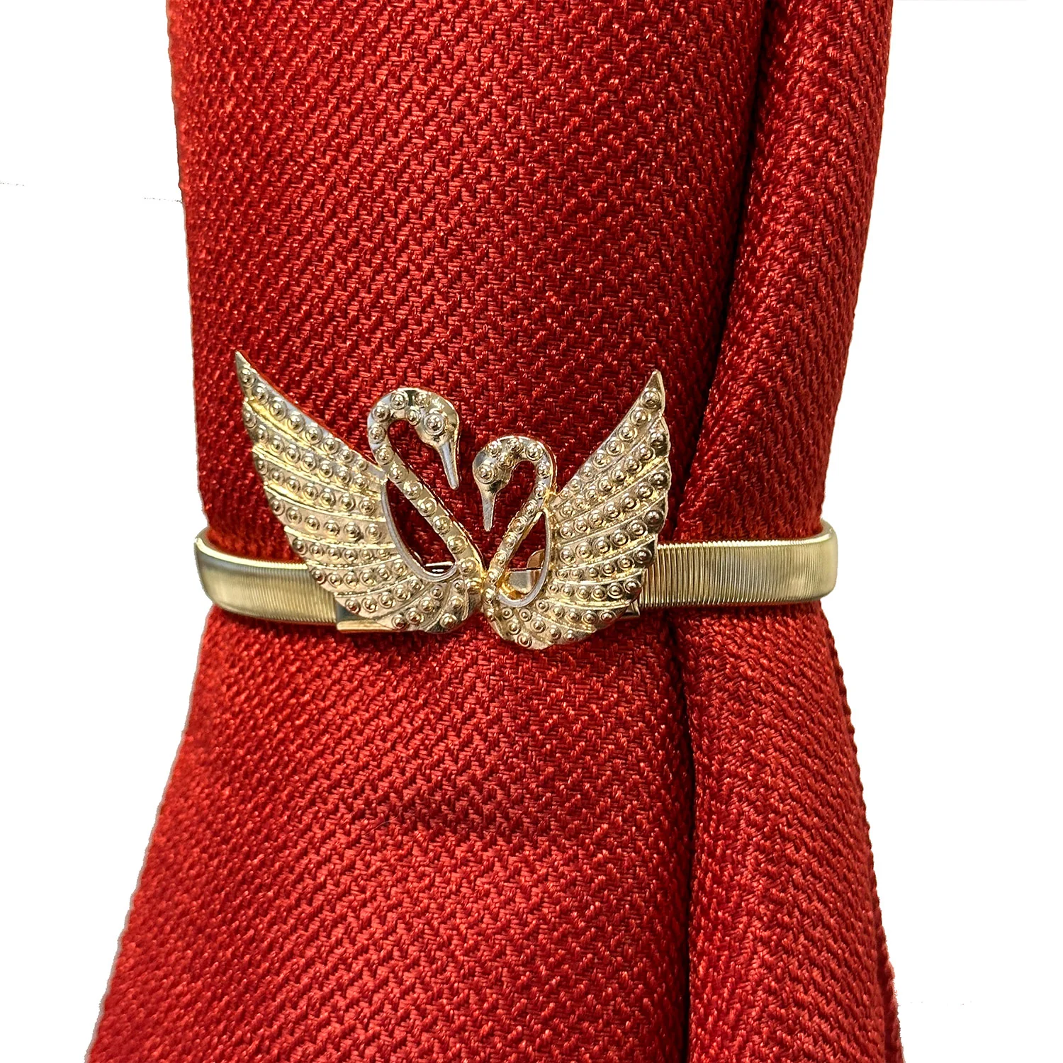 Swan Decorative One Piece Window Curtain Tieback, Gold