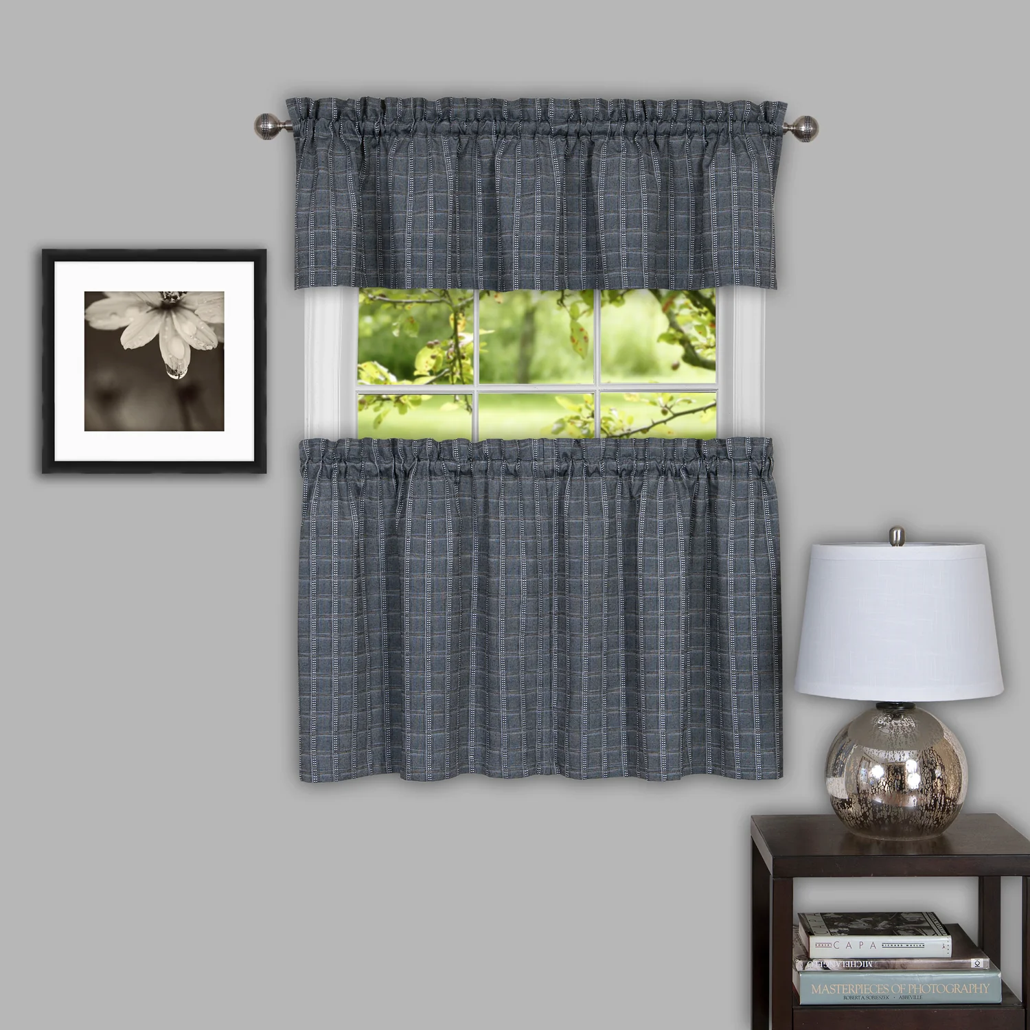 Sydney 58x24 Window Curtain Tier Pair - Grey - Image 2
