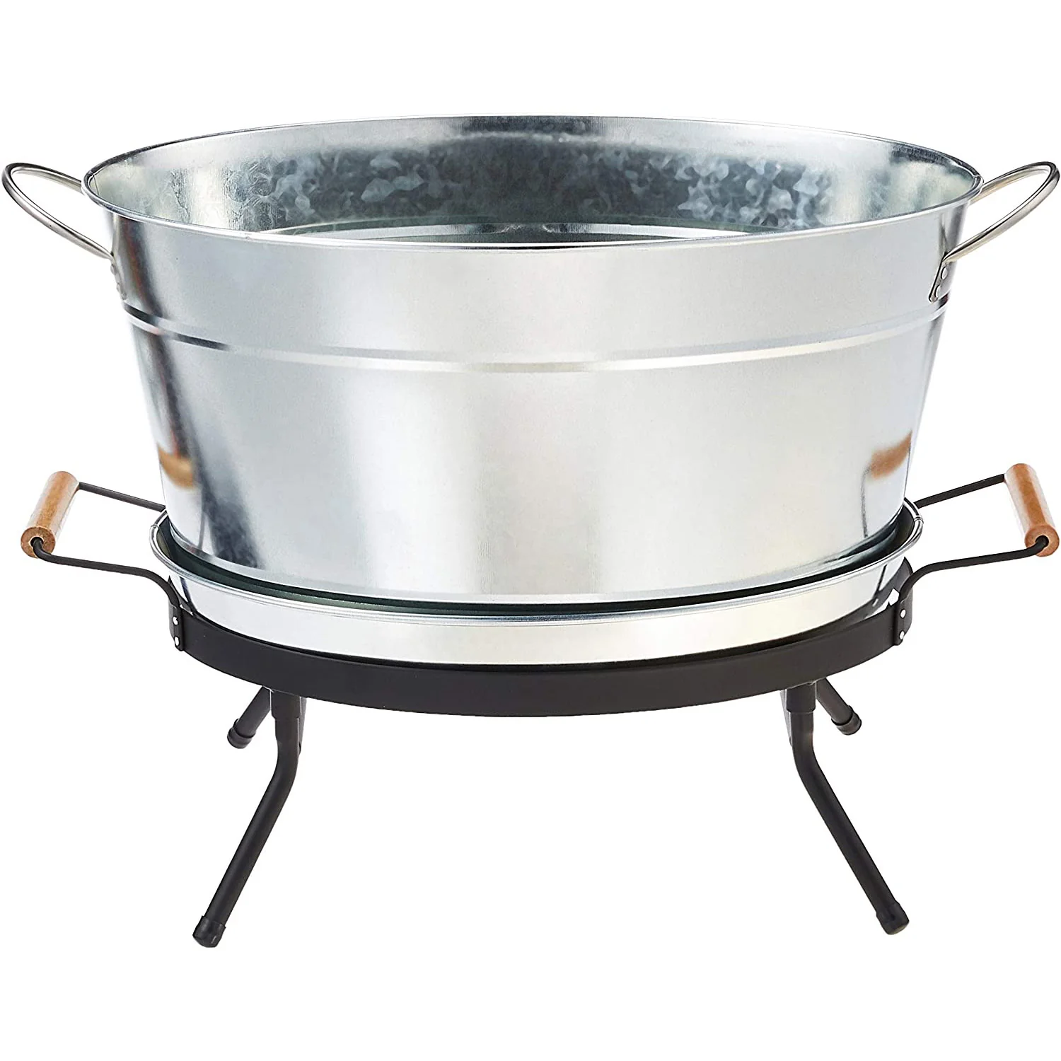 Tablecraft Beverage Tub Set, 6 Gallon, Galvanized-Black - Image 2