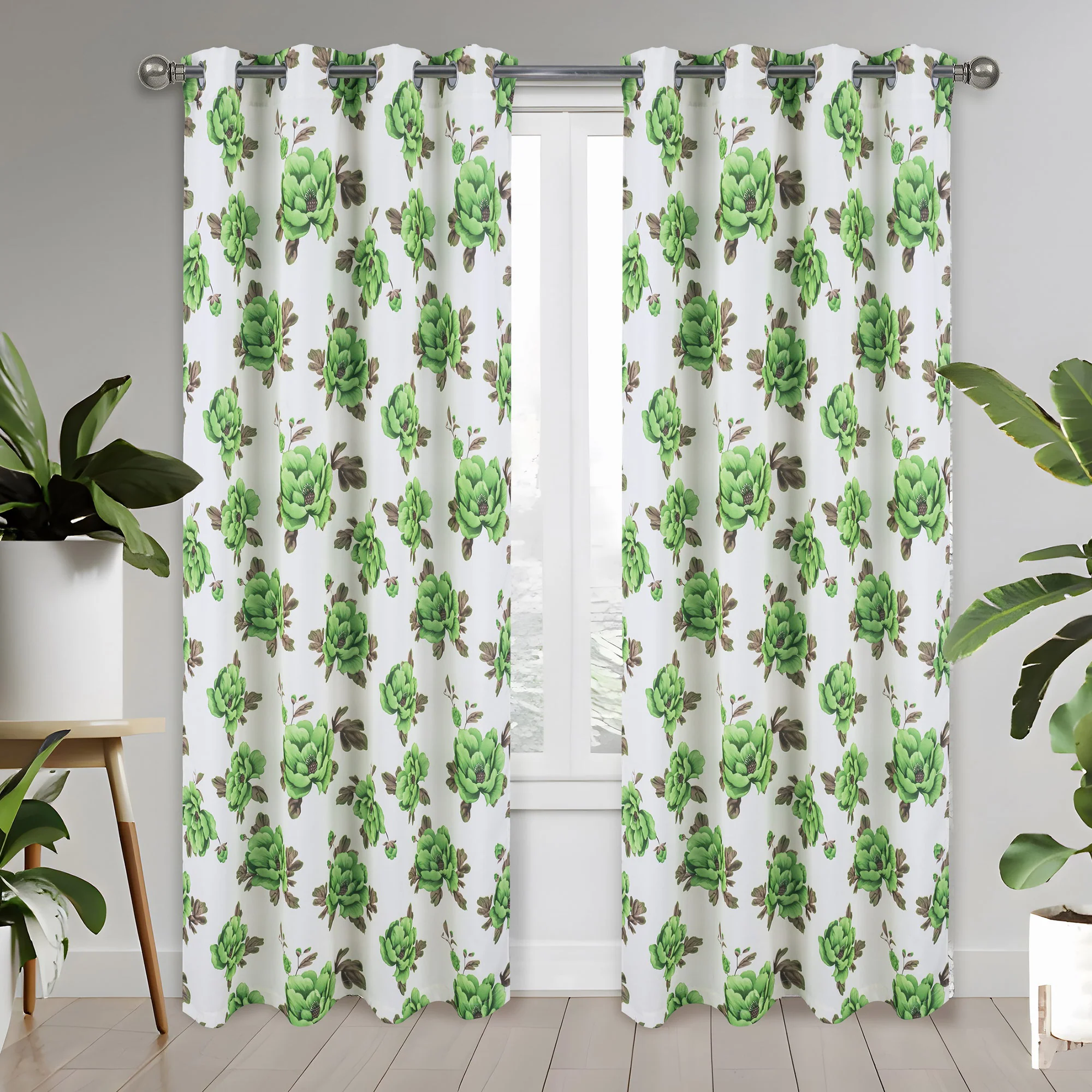 Tamara Floral Room Darkening Grommet Window Panel, 54x84 Inches - Image 4