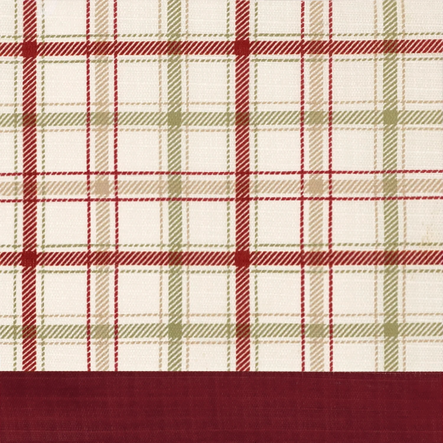 Tattersall Button Tab Top Window Curtain Panel - 52x63 - Burgundy - Image 3