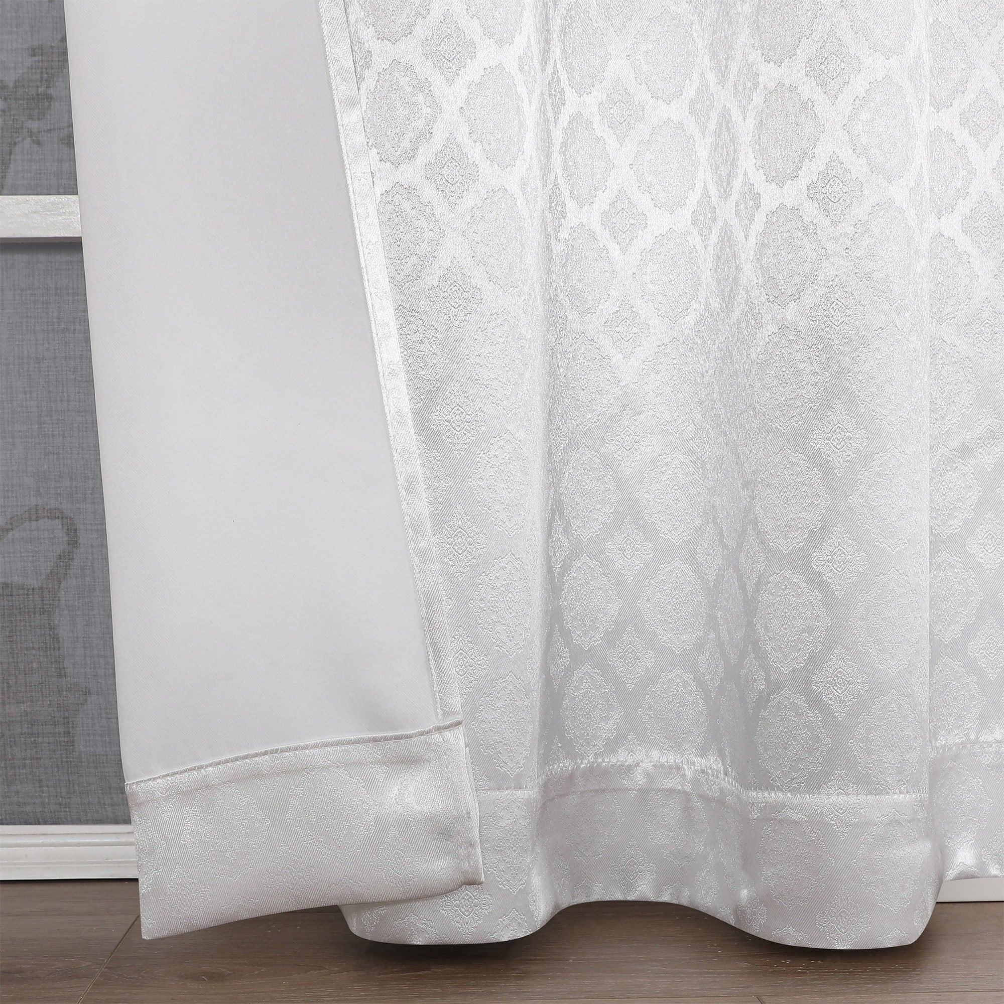 Tobias Damask Metallic Grommet Blackout Window Panel, 52x84 Inches - Image 4