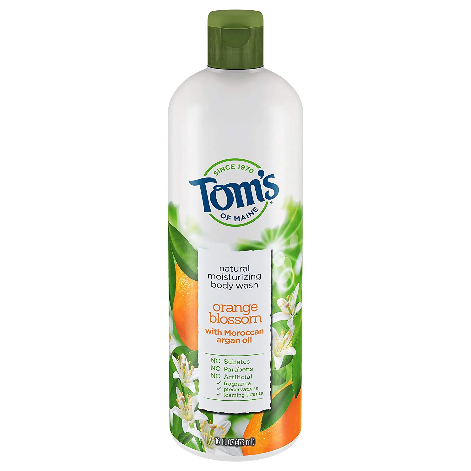 Tom's of Maine Orange Blossom Moisturizing Body Wash With Moroccan Argan Oil, 16 Ounces