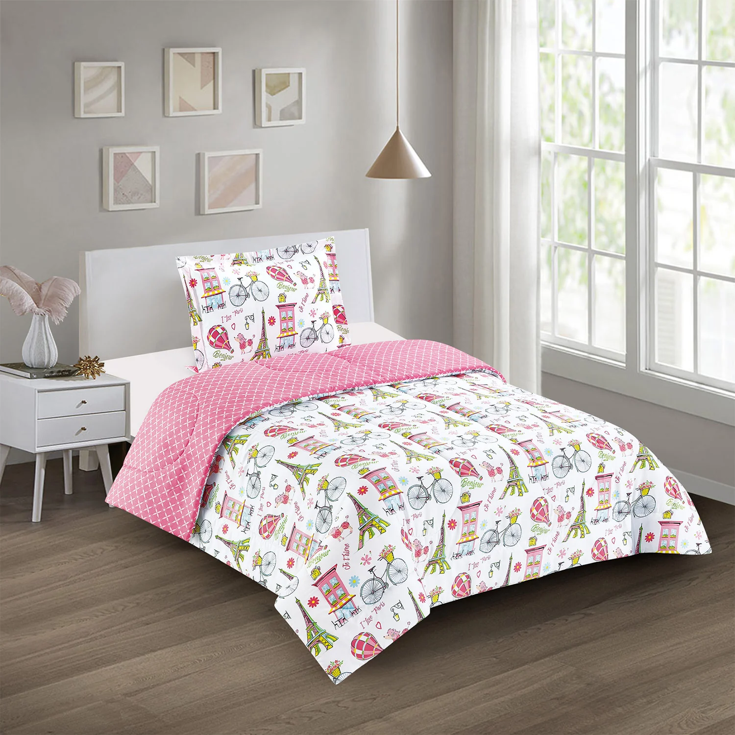 Tour De Paris Girls Kids Comforter Set - Image 2