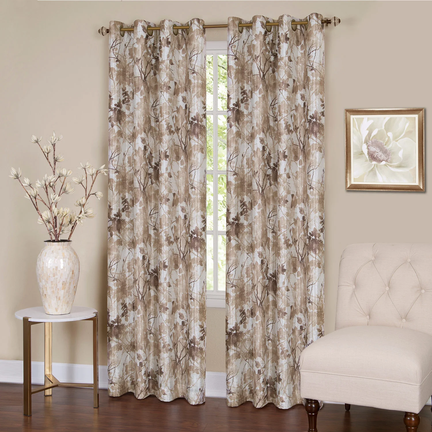 Tranquil Lined Blackout 8 Grommet Window Panel, Tan, 50x84 Inches - Image 3