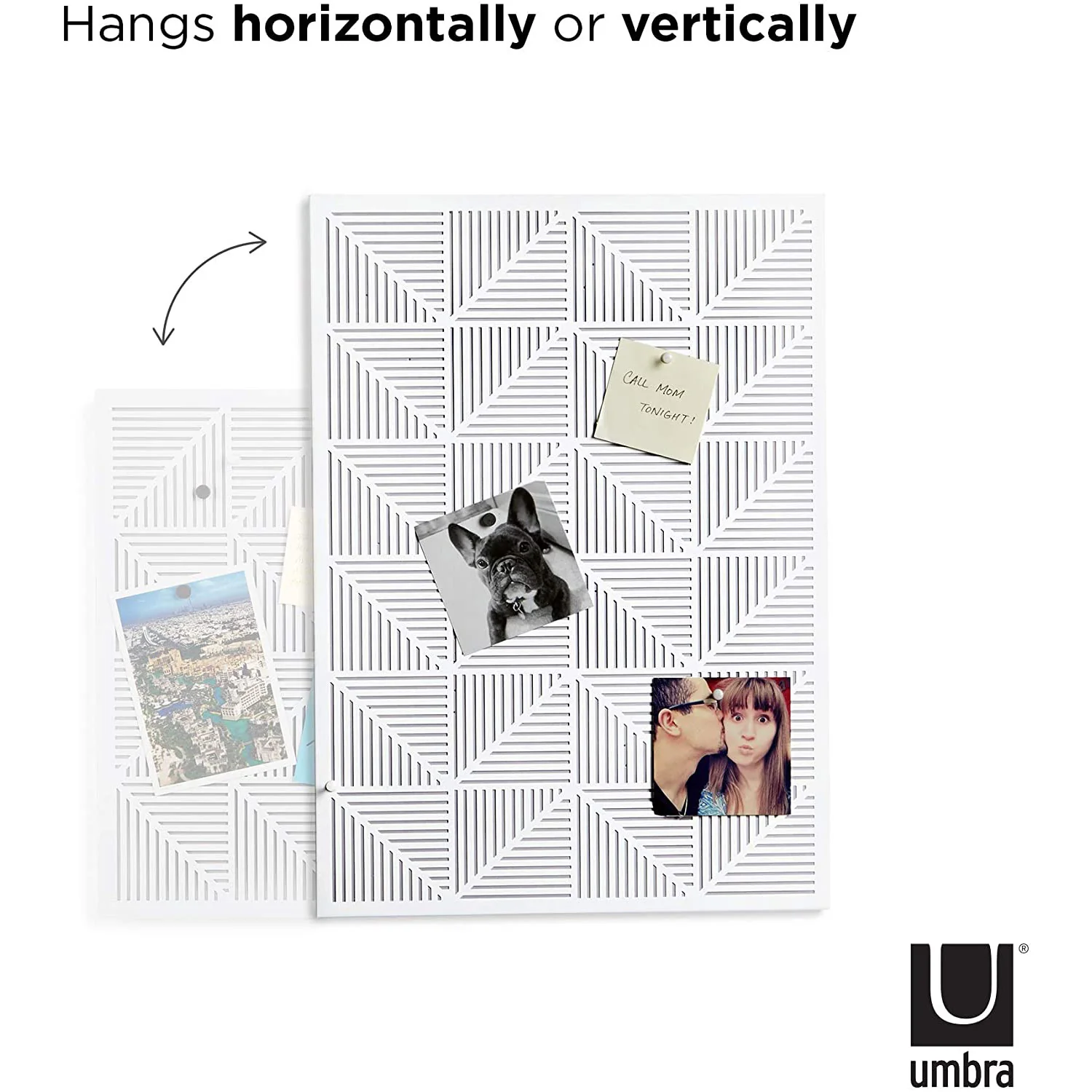 Umbra Trigon Wall Mounted Magnetic Bulletin Board and Message Board, White, 15x21 Inches - Image 4