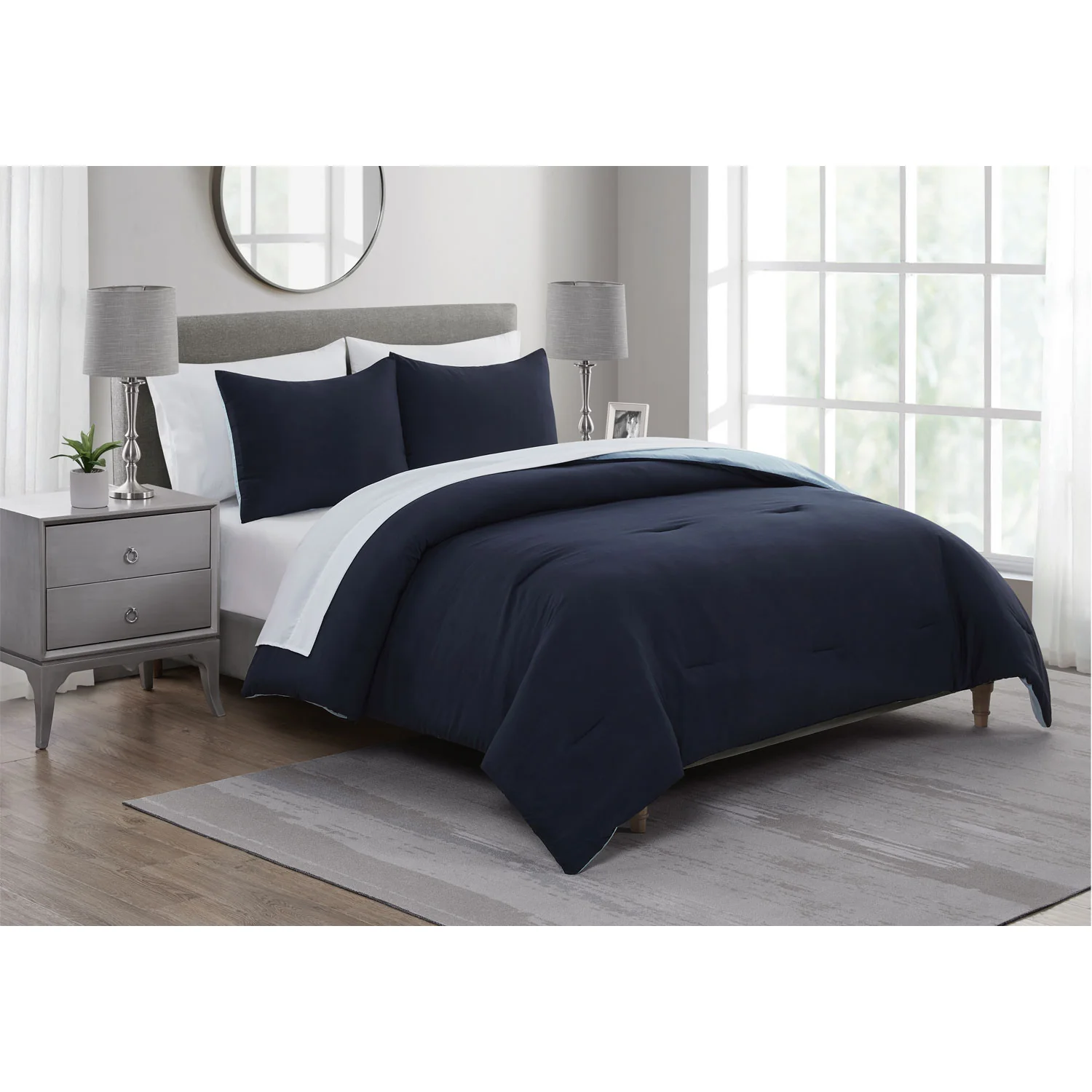 VCNY Solid Soft Wash Comforter Set - Image 3