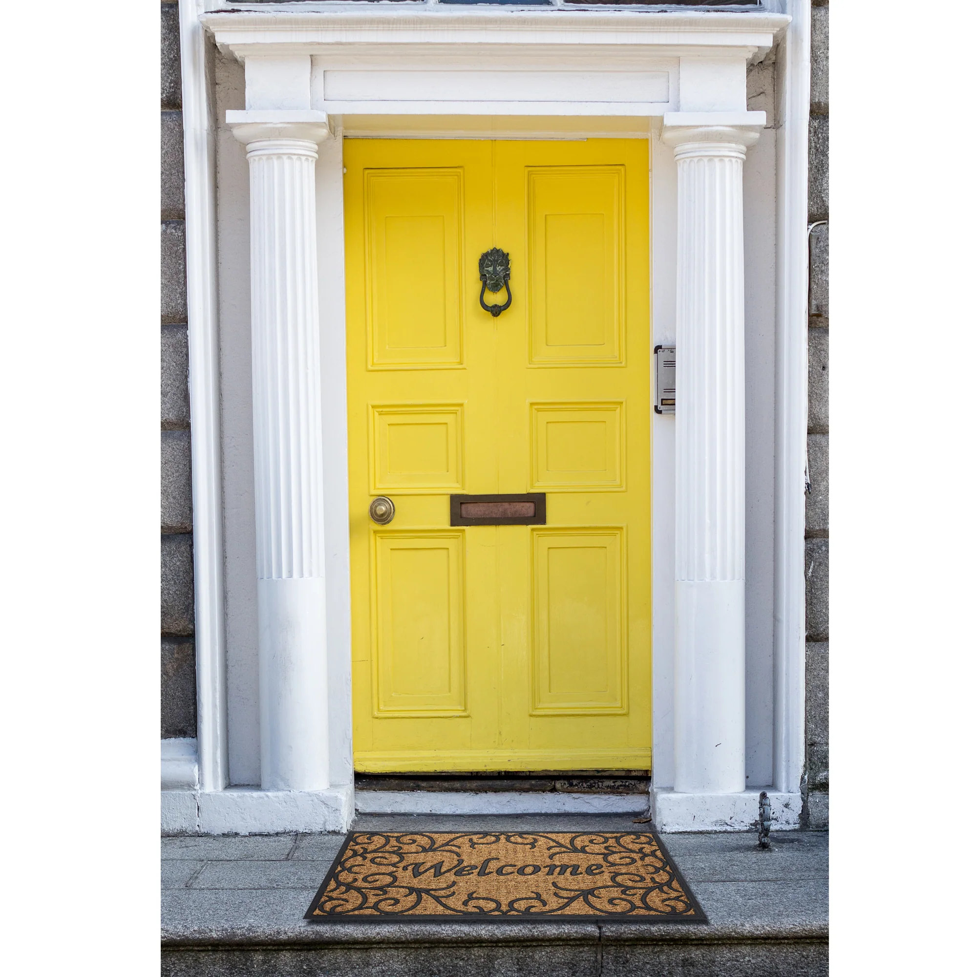 Vines Design Welcome Coco Doormat, Beige-Black, 18x30 - Image 2