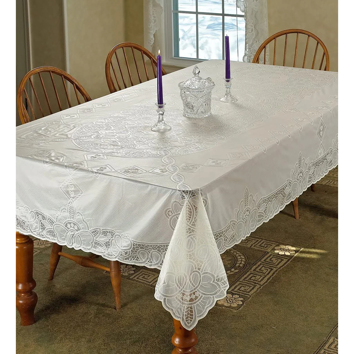 Vinyl Lace Embossed Betenburg Design Tablecloth - Image 6