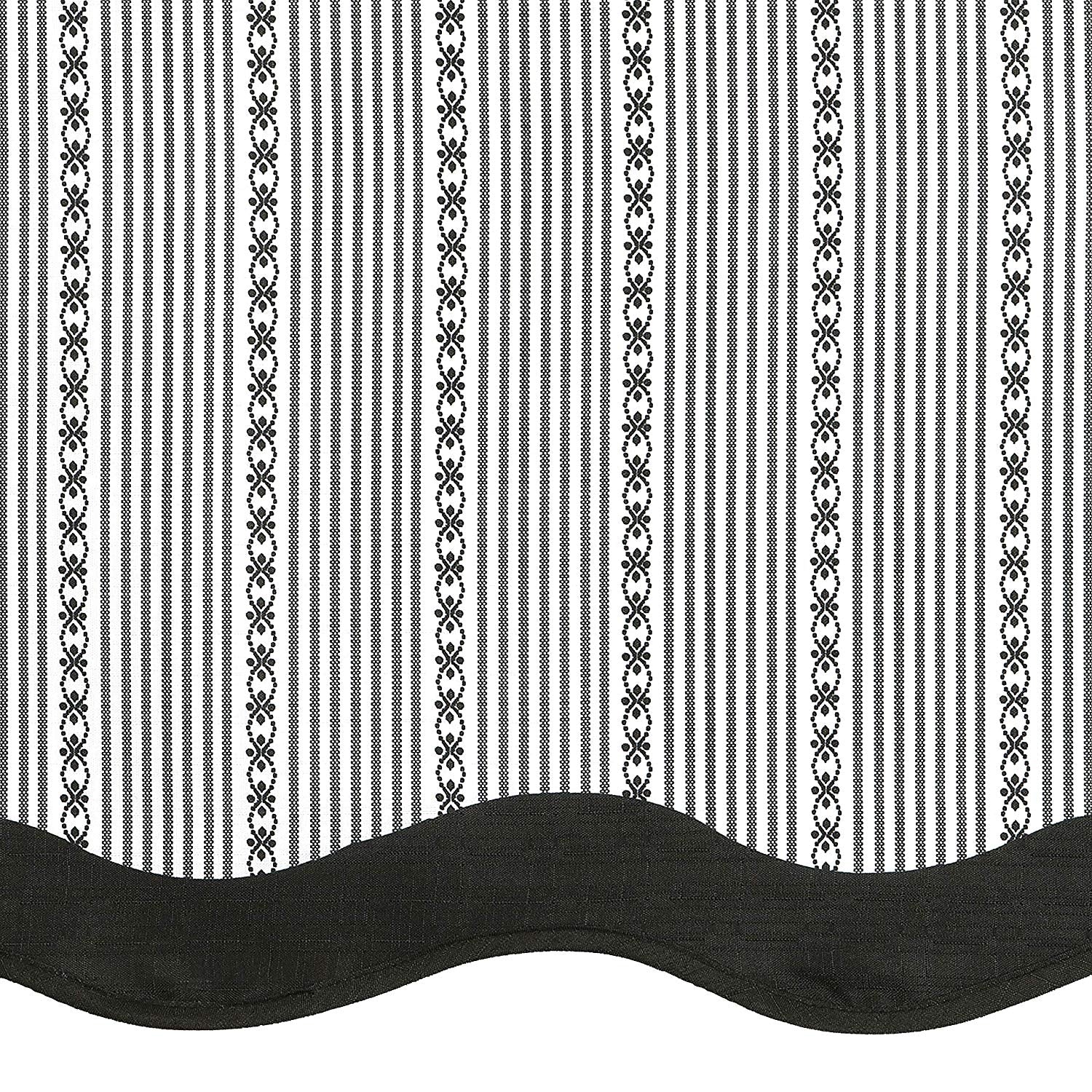 Westport 3-Piece Printed Kitchen Curtain Set, Black-White, Tiers 58x36 Inches, Valance 58x14 Inches - Image 8