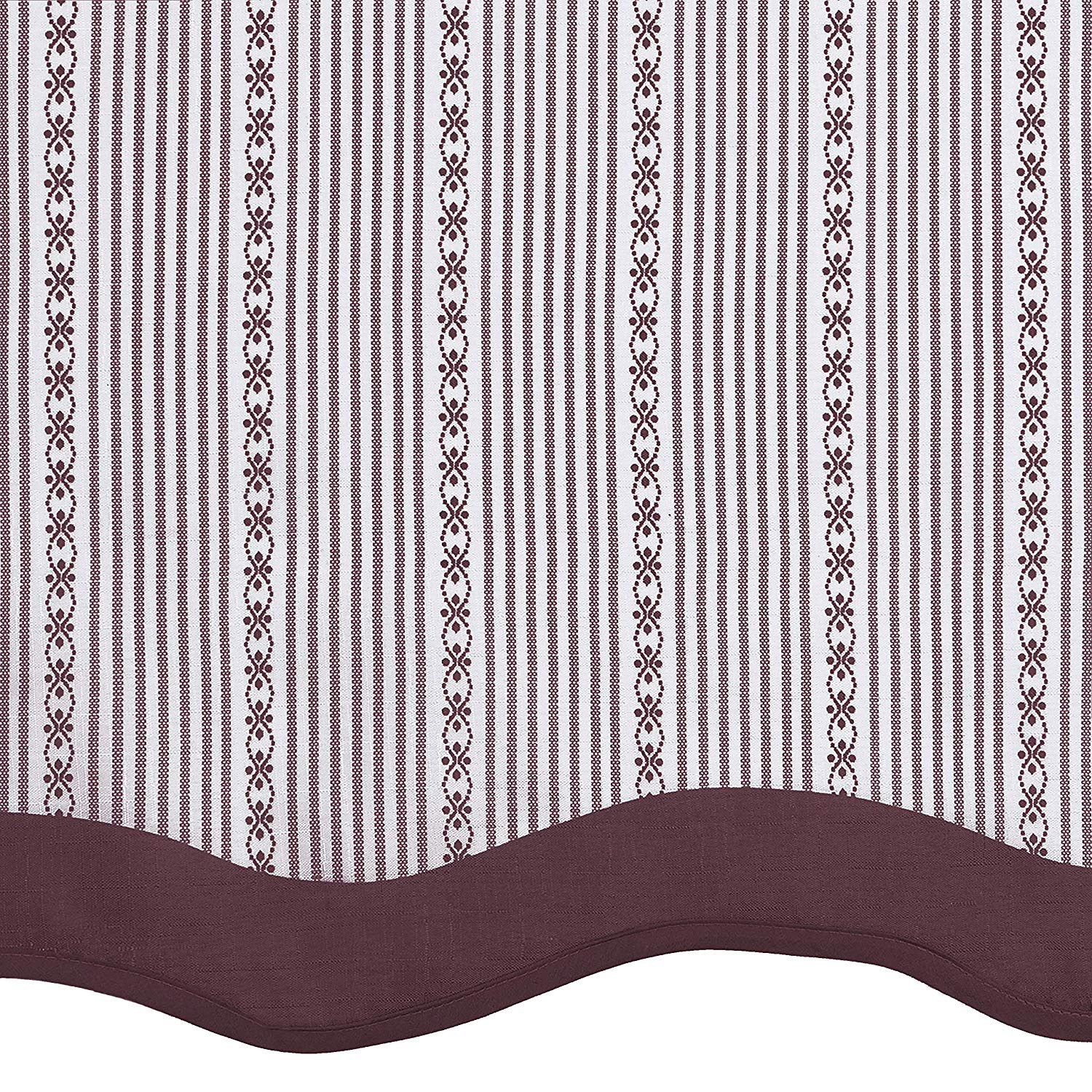 Westport 3-Piece Printed Kitchen Curtain Set, Burgundy, Tiers 58x36, Valance 58x14 Inches - Image 8