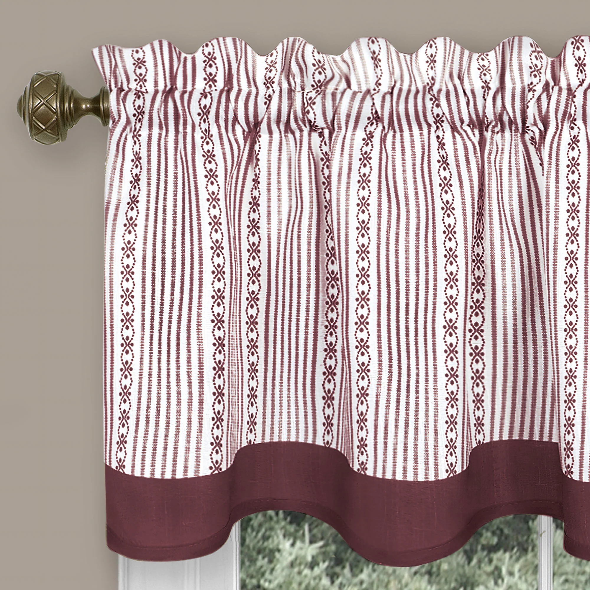Westport Window Curtain Valance - 58x14 - Burgundy - Image 3