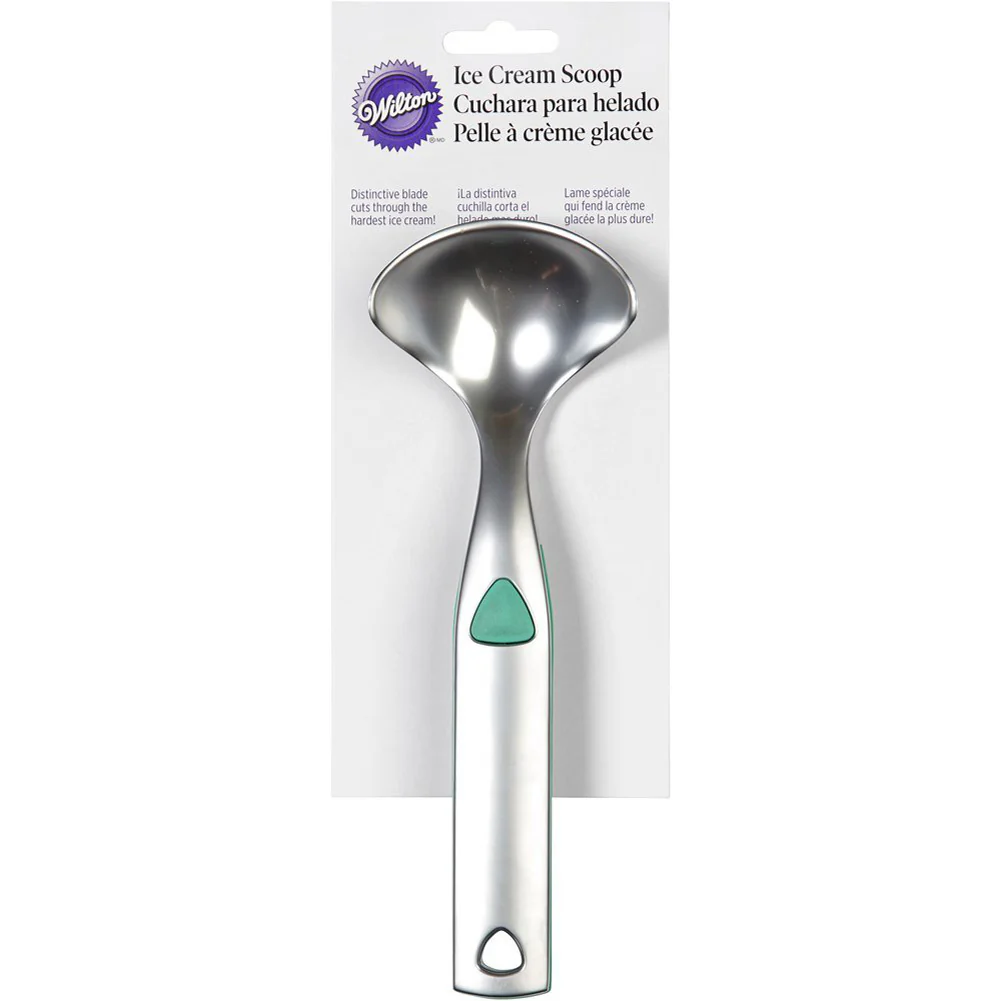 Wilton Metal Ice Cream Scoop with Rubber Grip, Aqua - Image 2