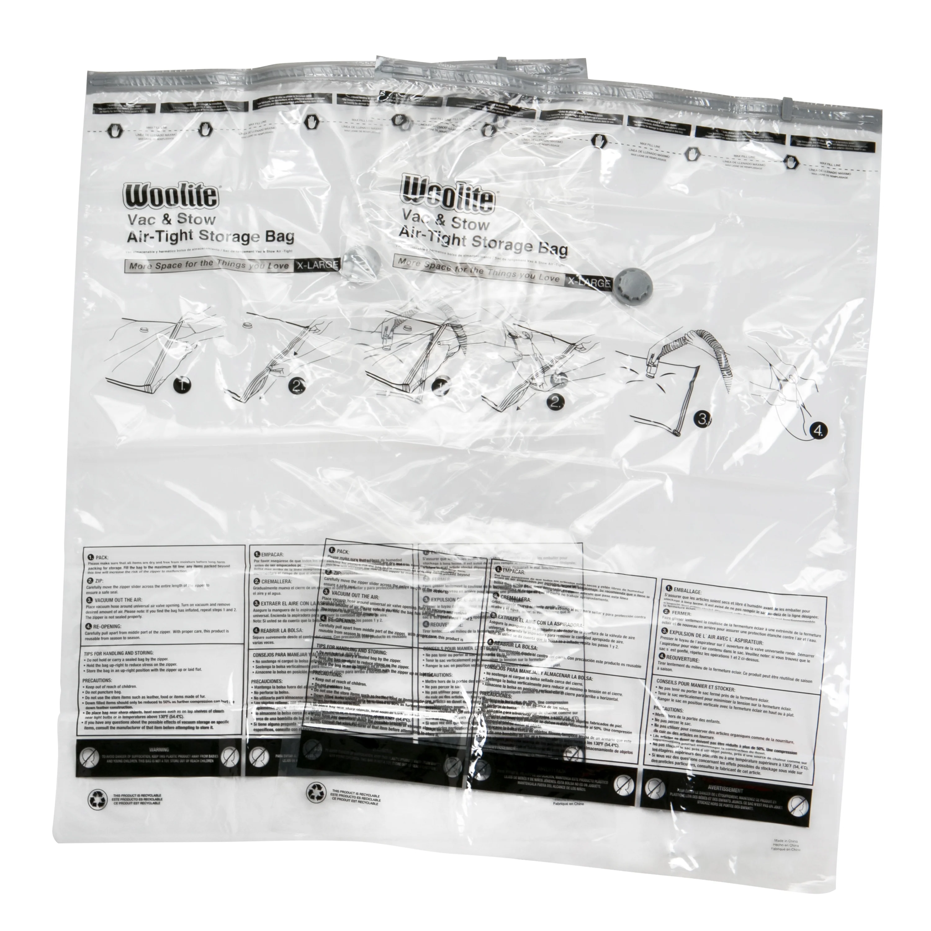 Woolite 2 Piece Air-Tight X-Large Vacuum Storage Bags - Image 3